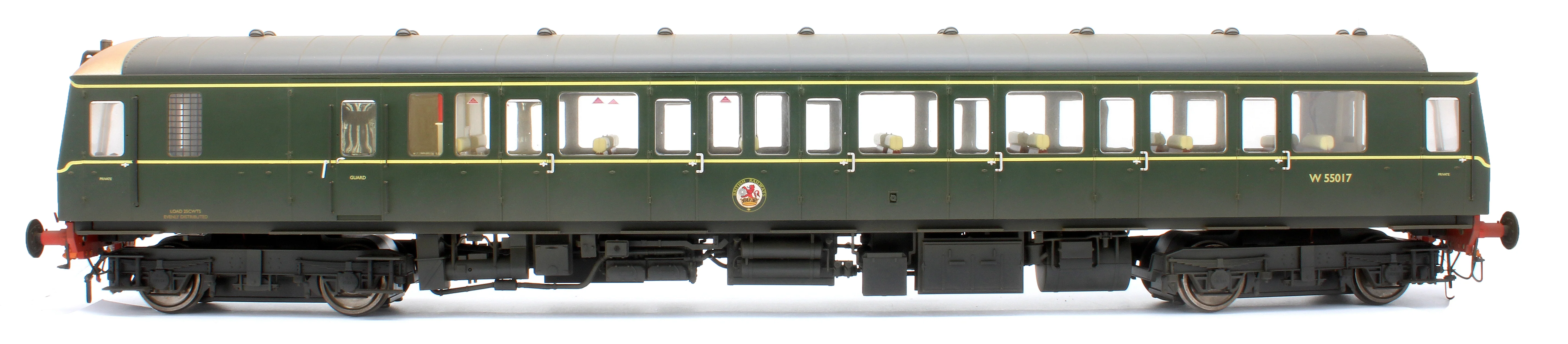 1222 Class 122 BR Green (Small Yellow Panel) Single Car DMU W55017 - Weathered - Image 5