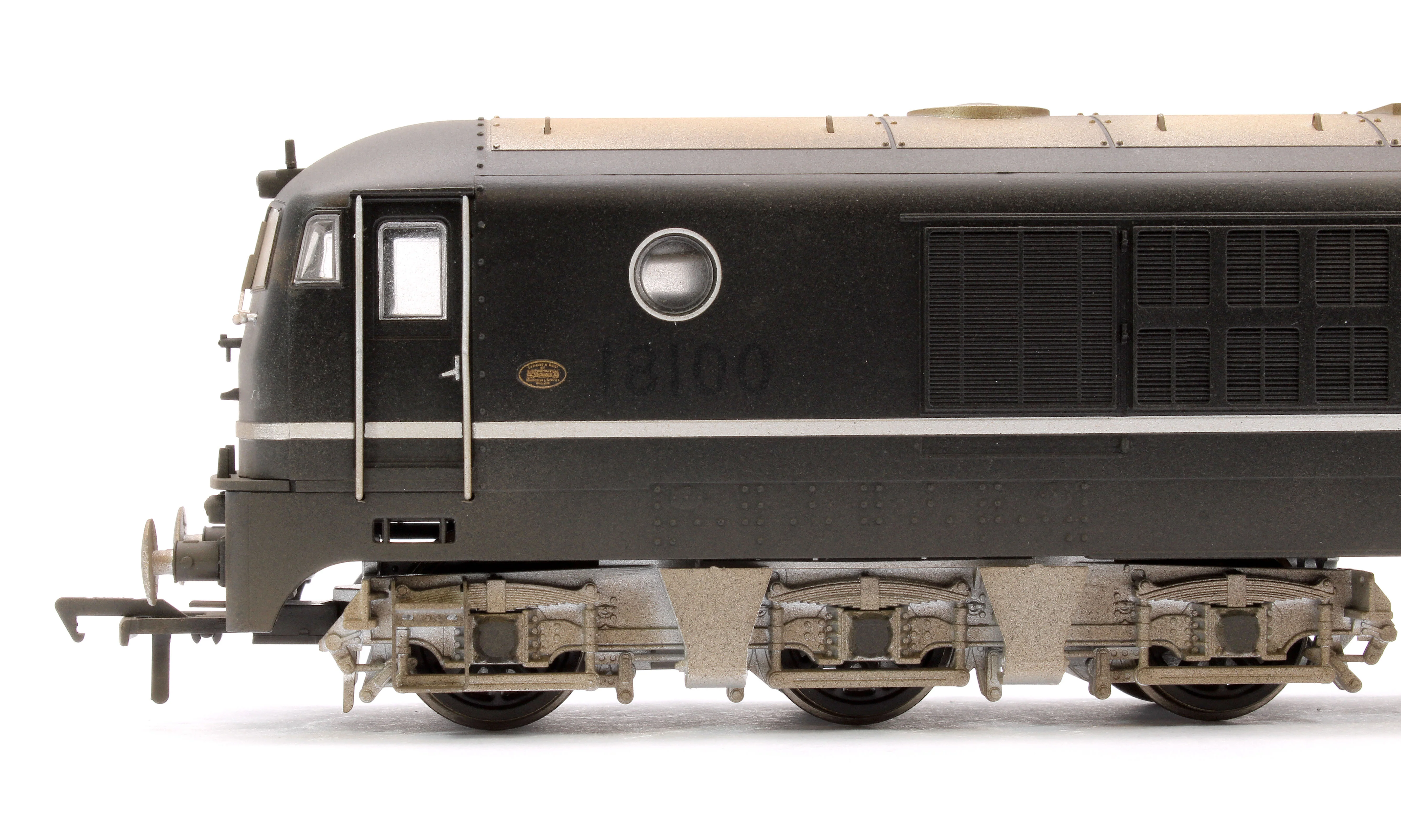 1812W Custom Weathered BR Class 80 E2001 (Rebuilt 18100 Gas Turbine) Electric Locomotive in BR Black (Late Crest) - Image 6