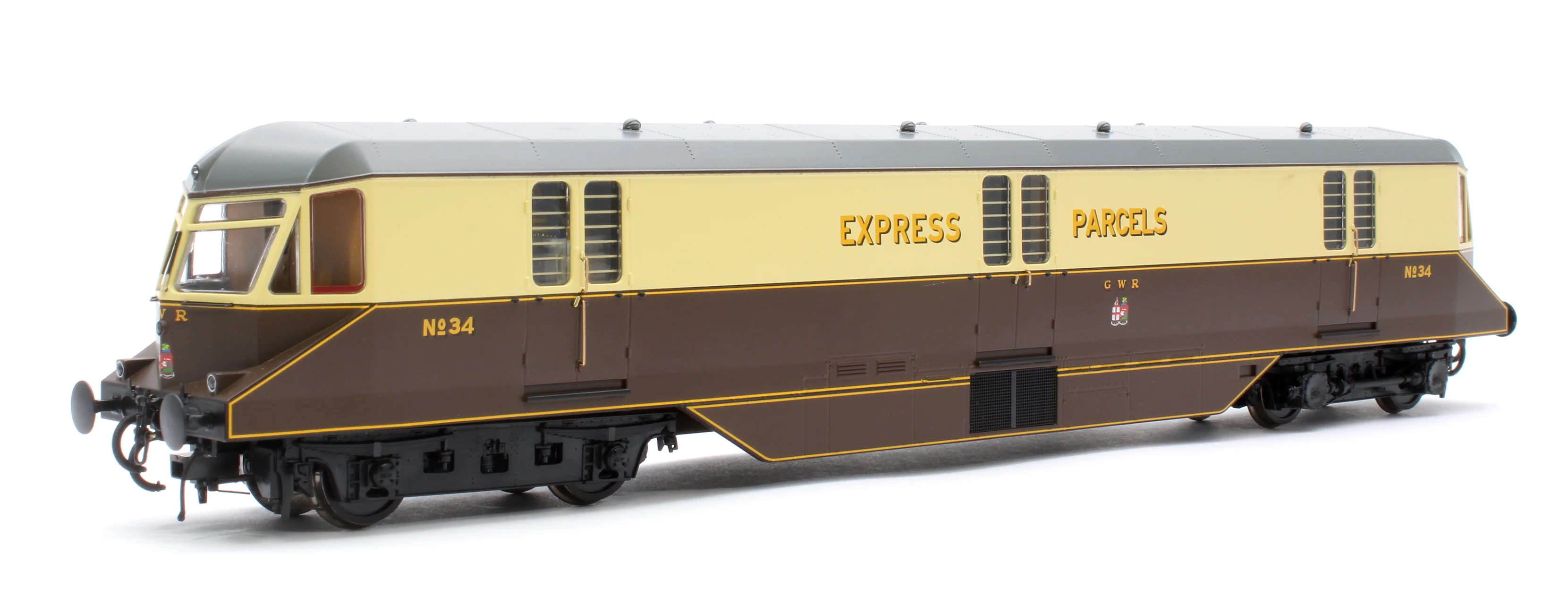 19430 GWR Parcels Railcar GWR Chocolate/Cream No.34 (Dark Grey Roof) Diesel Locomotive - Image 3