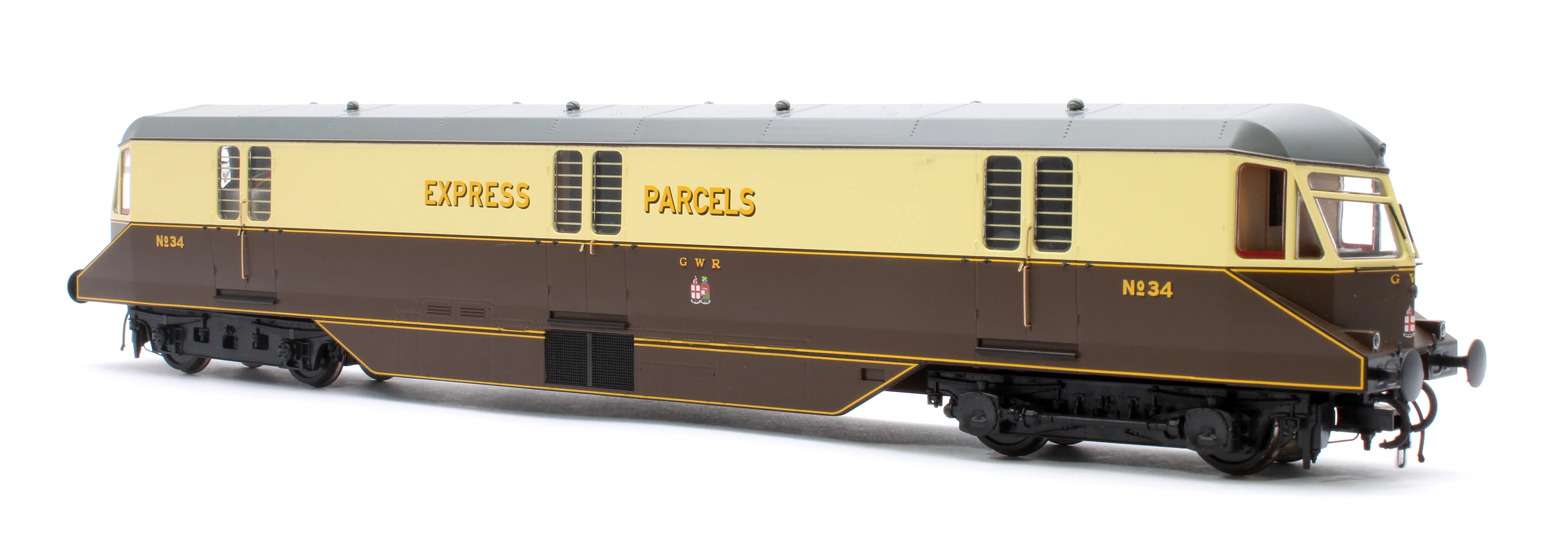 19430 GWR Parcels Railcar GWR Chocolate/Cream No.34 (Dark Grey Roof) Diesel Locomotive - Image 4