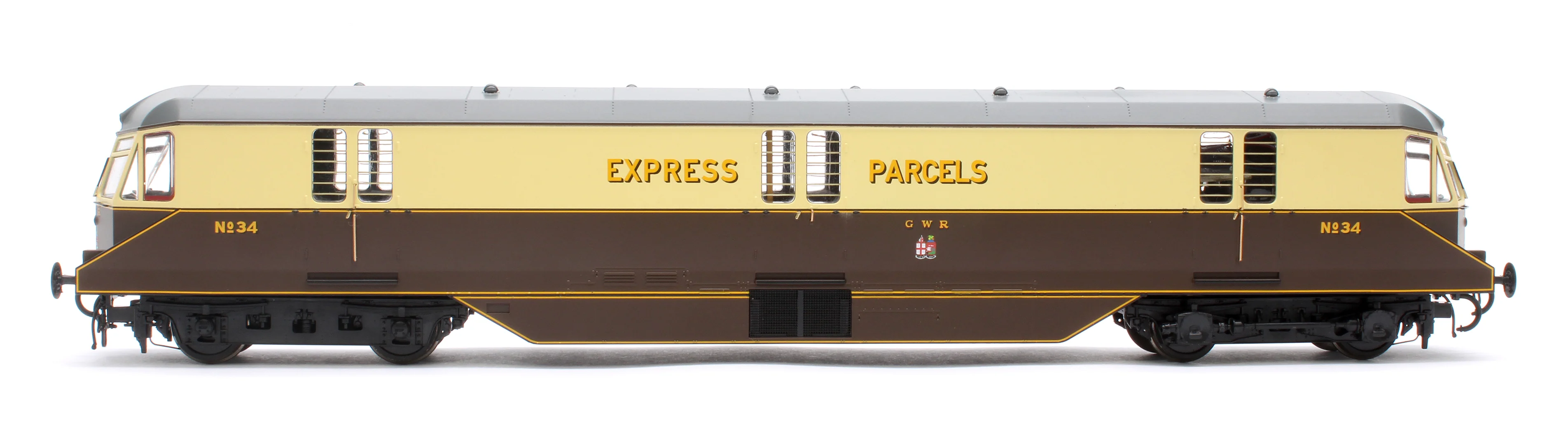 19430 GWR Parcels Railcar GWR Chocolate/Cream No.34 (Dark Grey Roof) Diesel Locomotive - Image 5