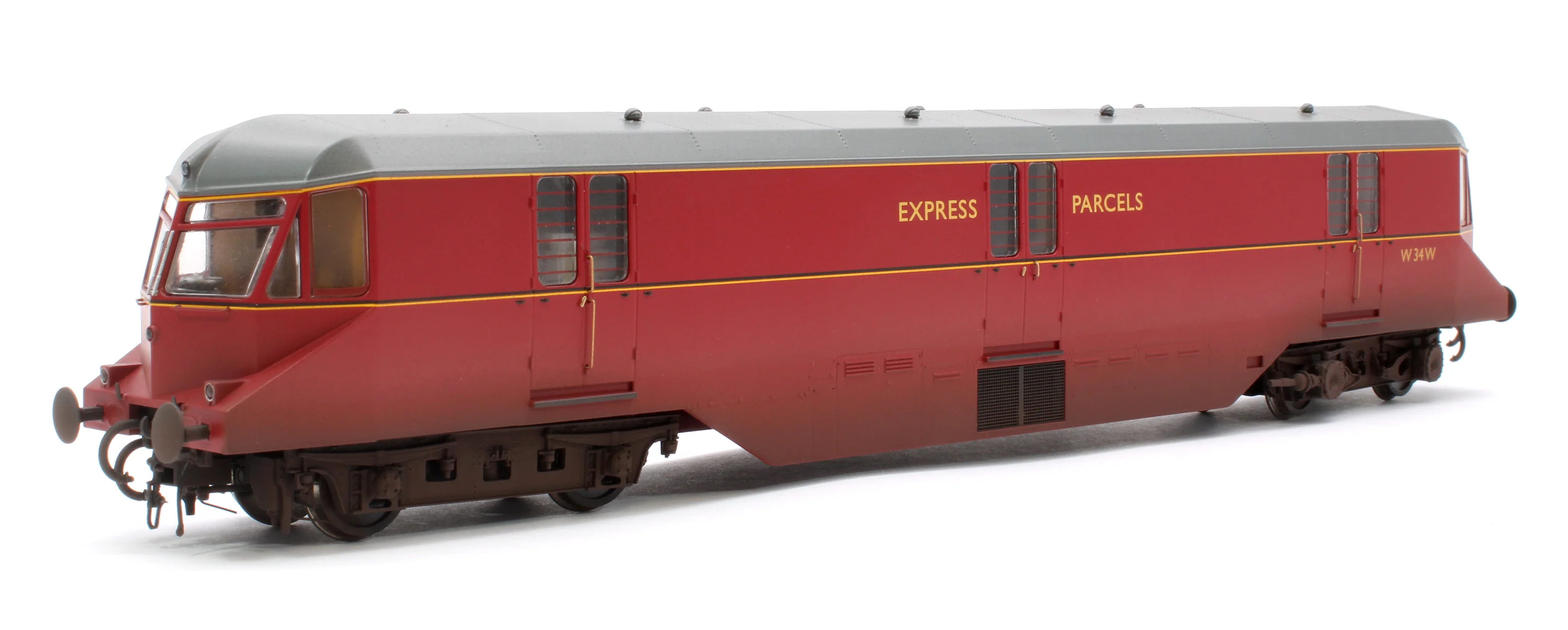19432 GWR Parcels Railcar BR ‘Express Parcels’ Crimson No. W34W (Grey Roof) Diesel Locomotive - Weathered - Image 3