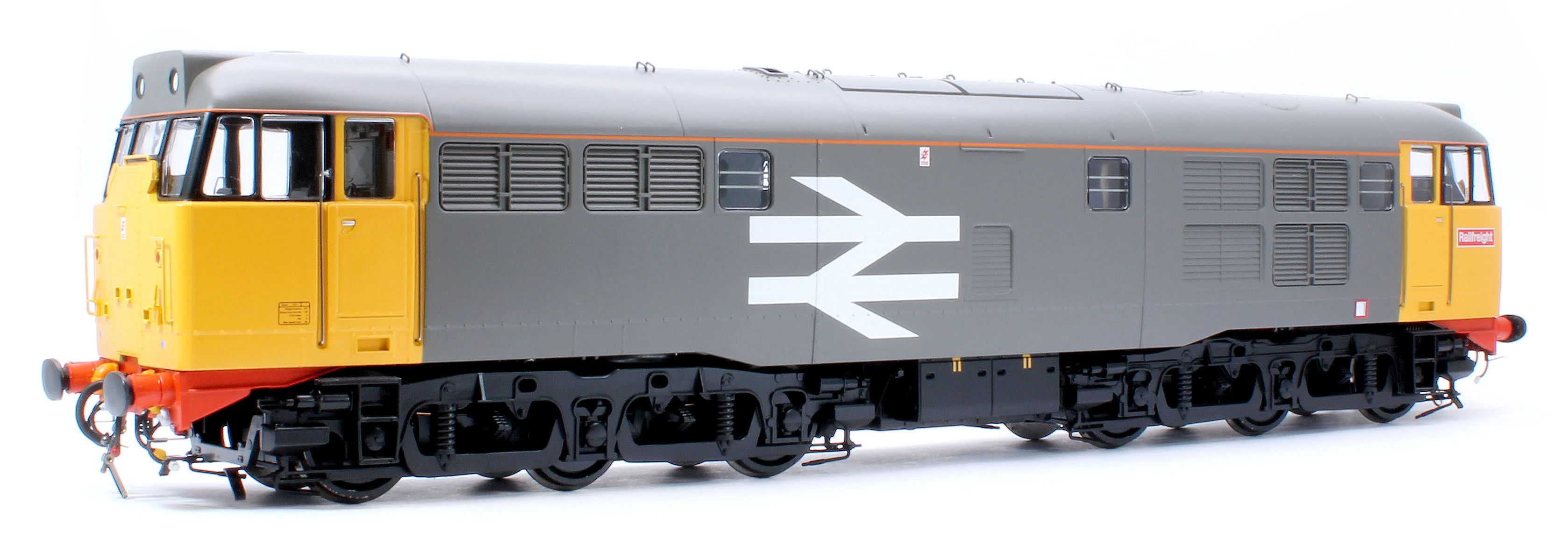 3124 Class 31 Railfreight Large Logo Grey/Yellow Unnumbered Diesel Locomotive - Image 4