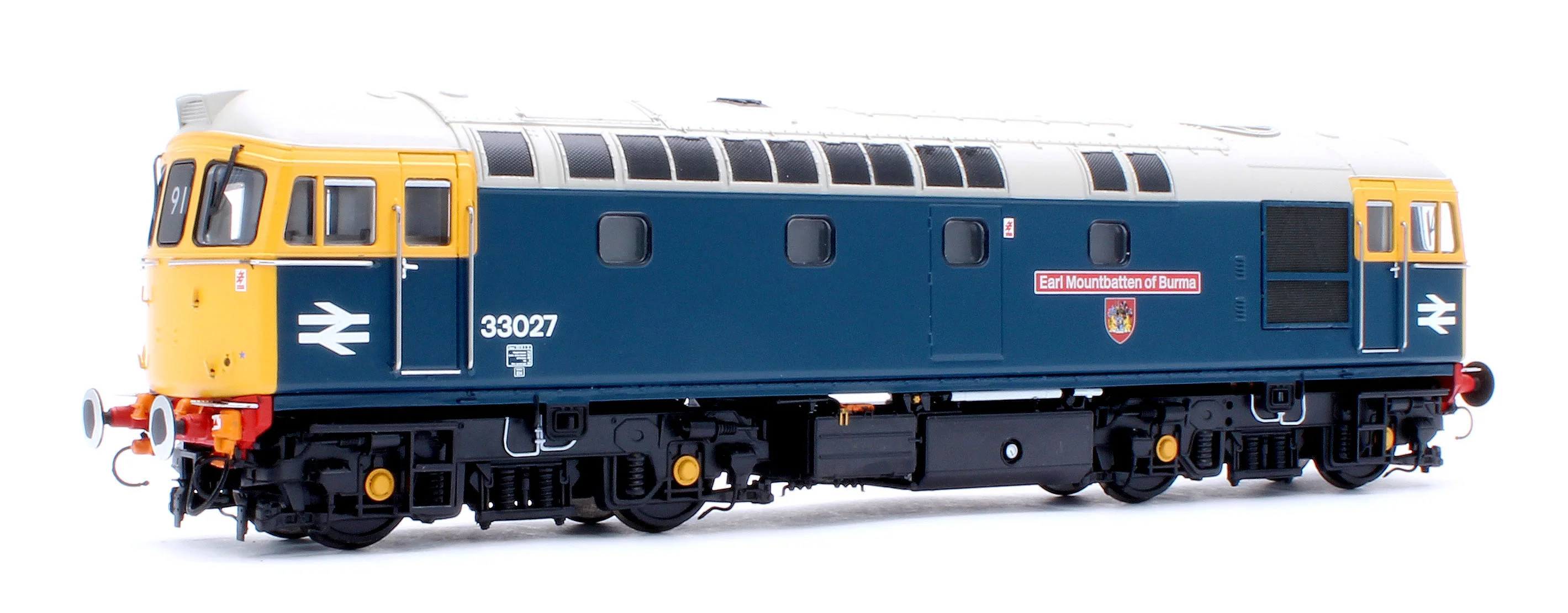 34223 Class 33/0 BR Blue No.33027 'Earl Mountbatten of Burma' (Grey Roof) Diesel Locomotive - DCC Sound