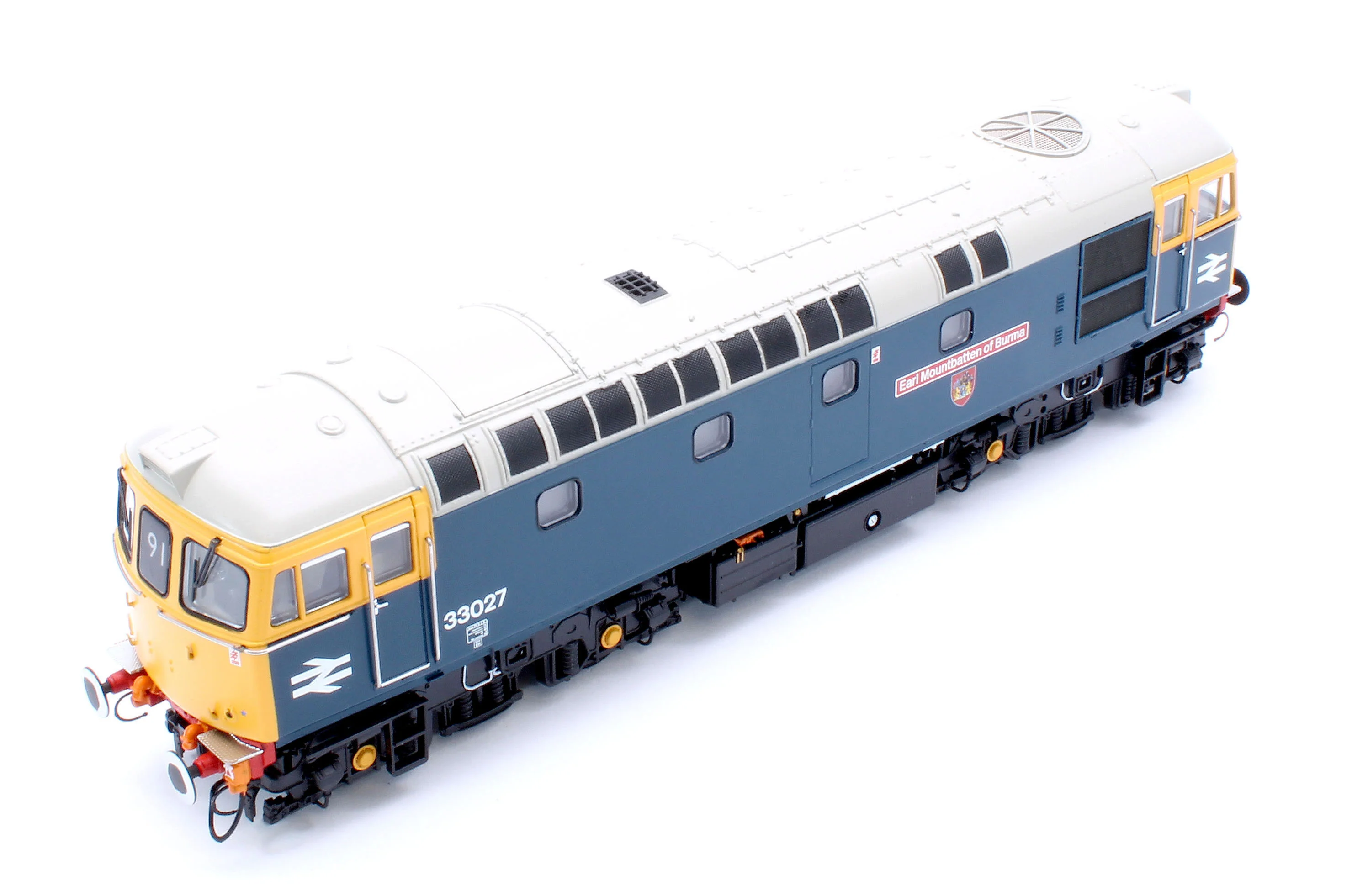 34223 Class 33/0 BR Blue No.33027 'Earl Mountbatten of Burma' (Grey Roof) Diesel Locomotive - DCC Sound - Image 10