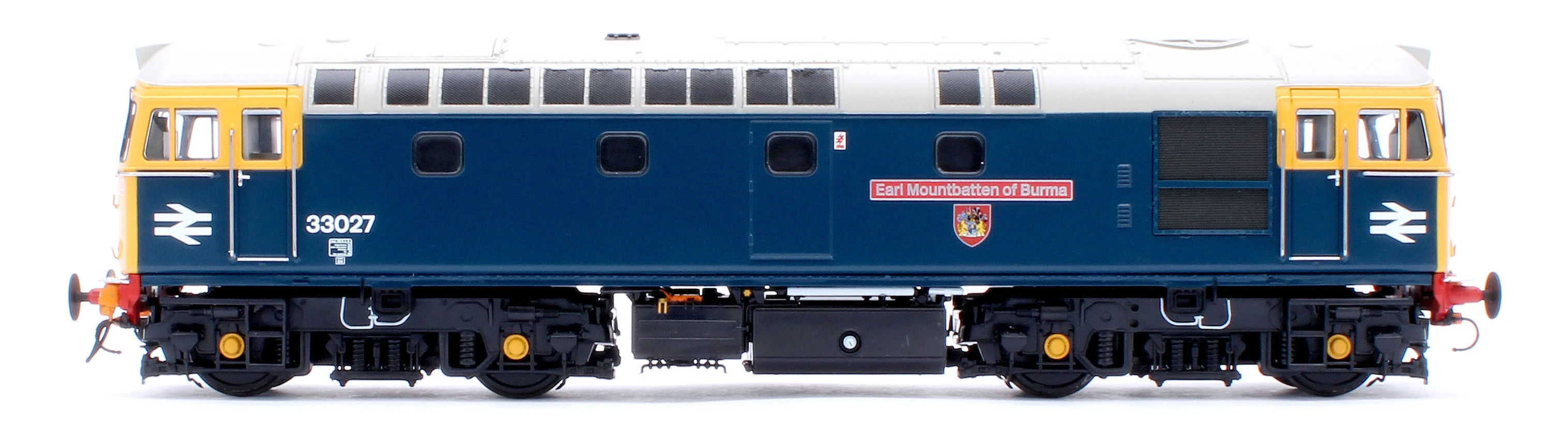 34223 Class 33/0 BR Blue No.33027 'Earl Mountbatten of Burma' (Grey Roof) Diesel Locomotive - DCC Sound - Image 2