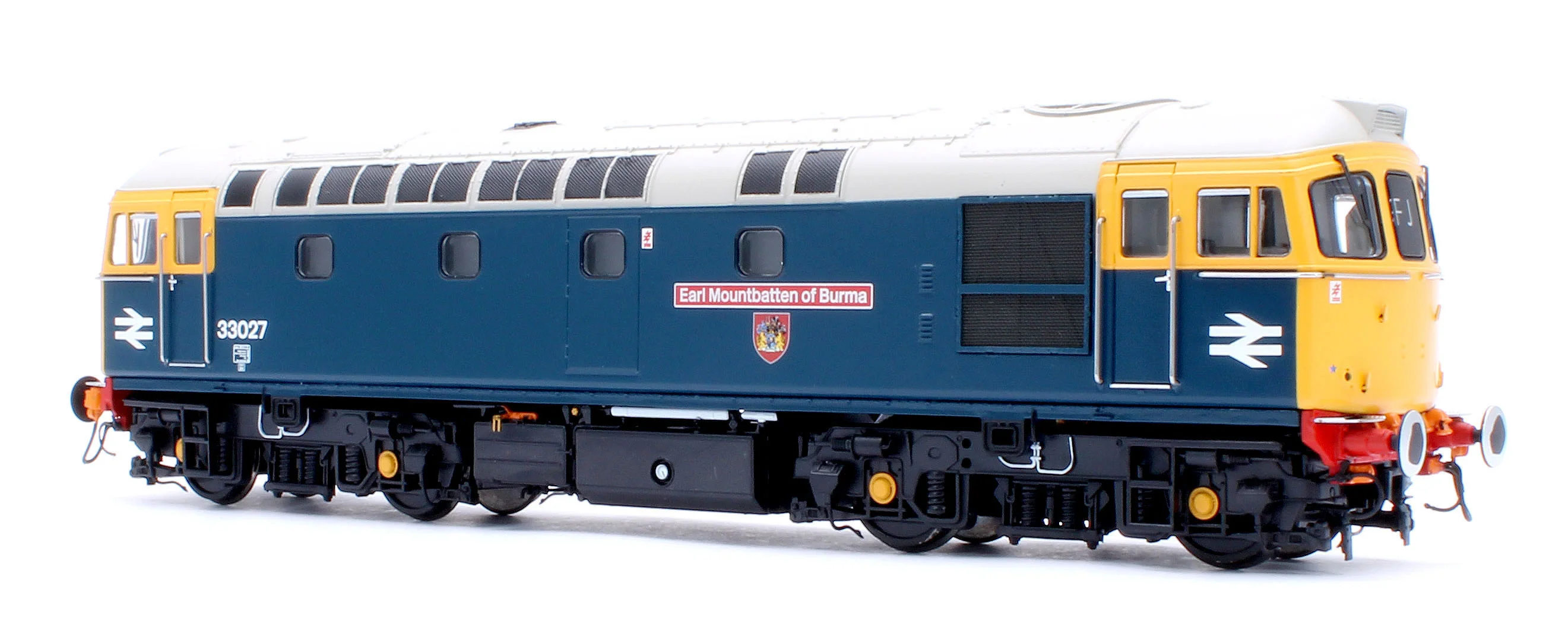 34223 Class 33/0 BR Blue No.33027 'Earl Mountbatten of Burma' (Grey Roof) Diesel Locomotive - DCC Sound - Image 3