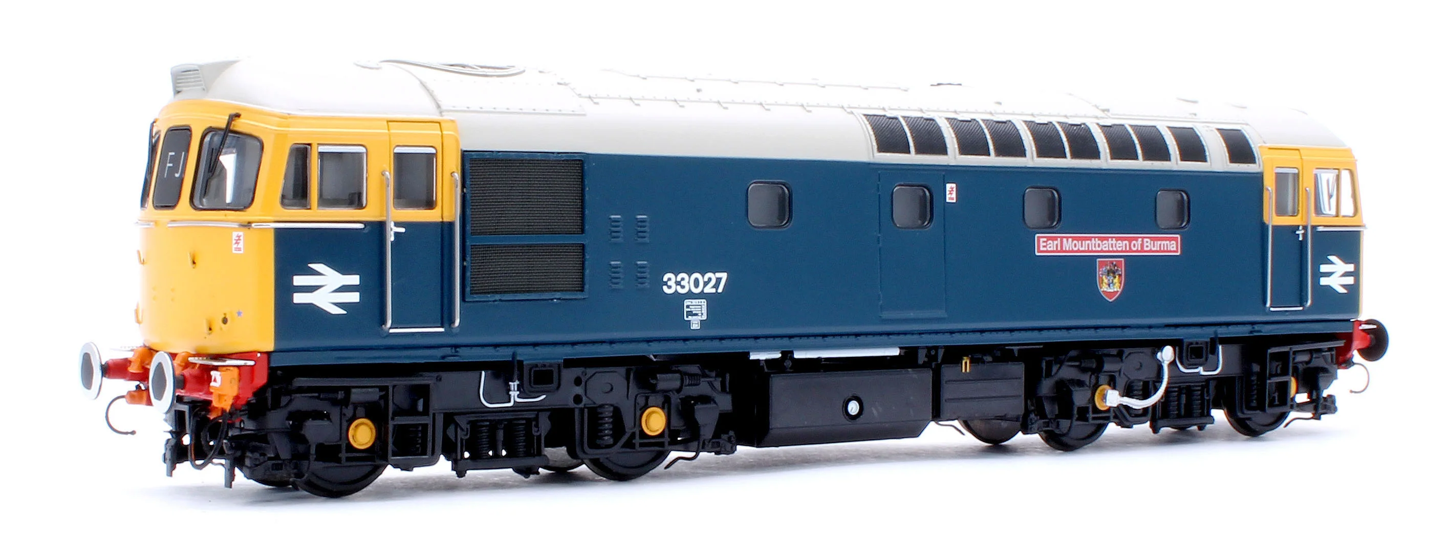 34223 Class 33/0 BR Blue No.33027 'Earl Mountbatten of Burma' (Grey Roof) Diesel Locomotive - DCC Sound - Image 4