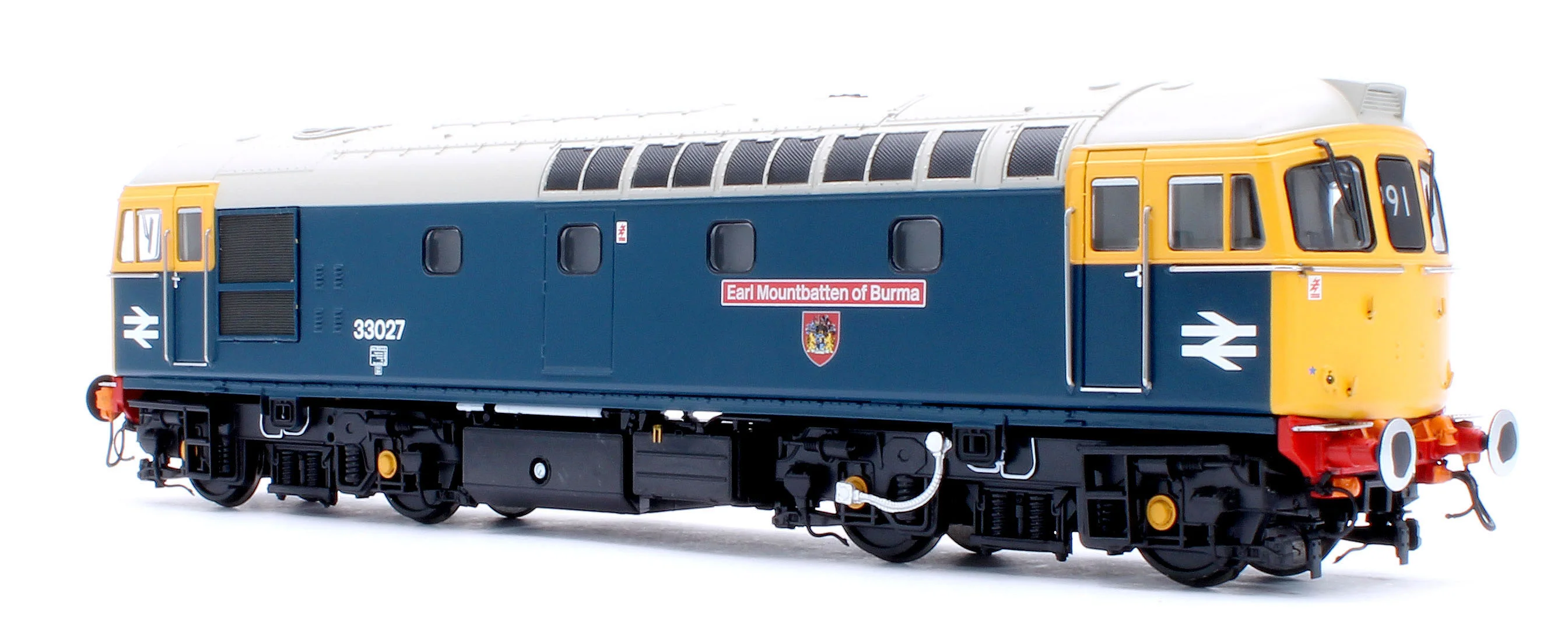 34223 Class 33/0 BR Blue No.33027 'Earl Mountbatten of Burma' (Grey Roof) Diesel Locomotive - DCC Sound - Image 5