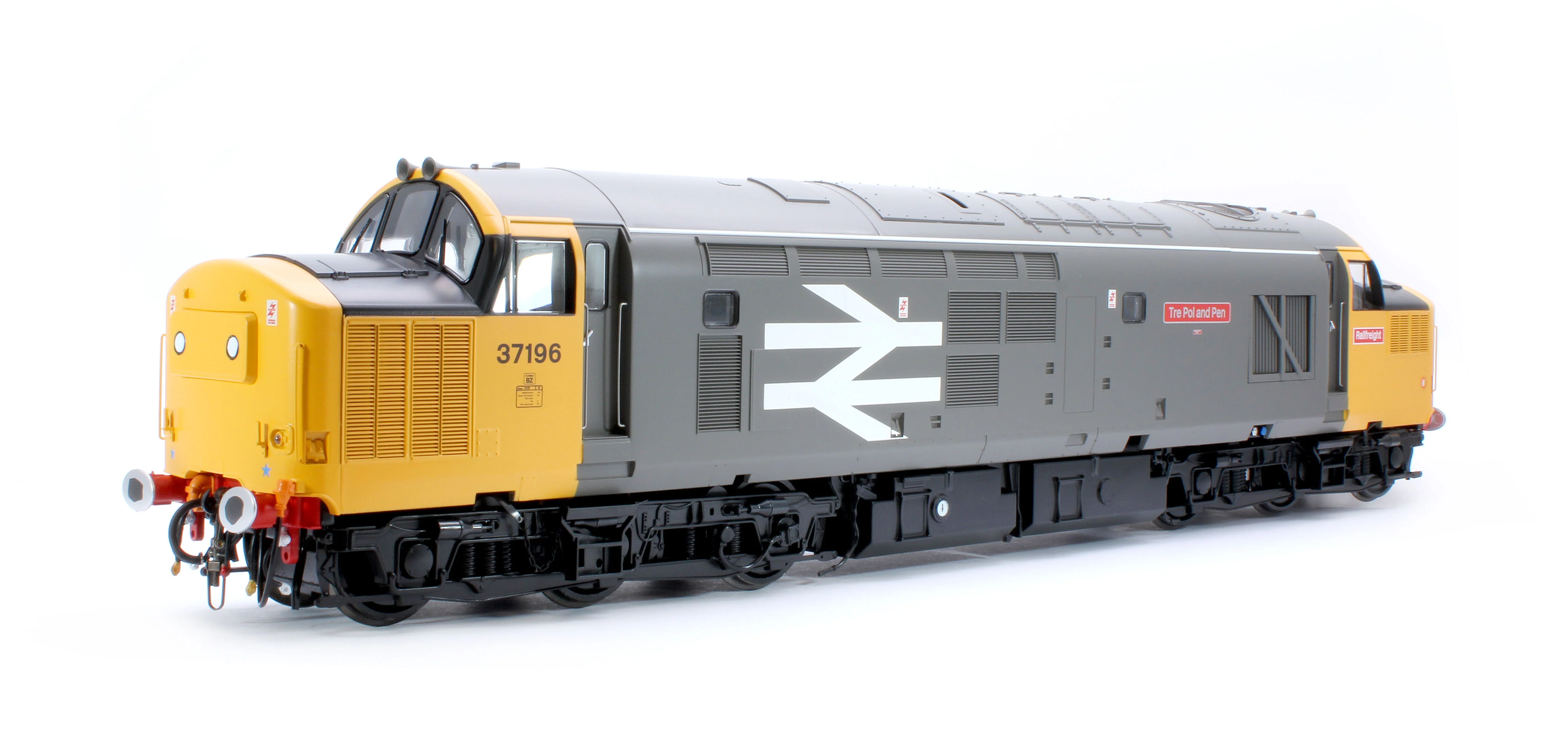 3732 Class 37/0 Railfreight Large Logo Grey No.37196 Tre Pol and Pen (Centre Headcode) Diesel Locomotive