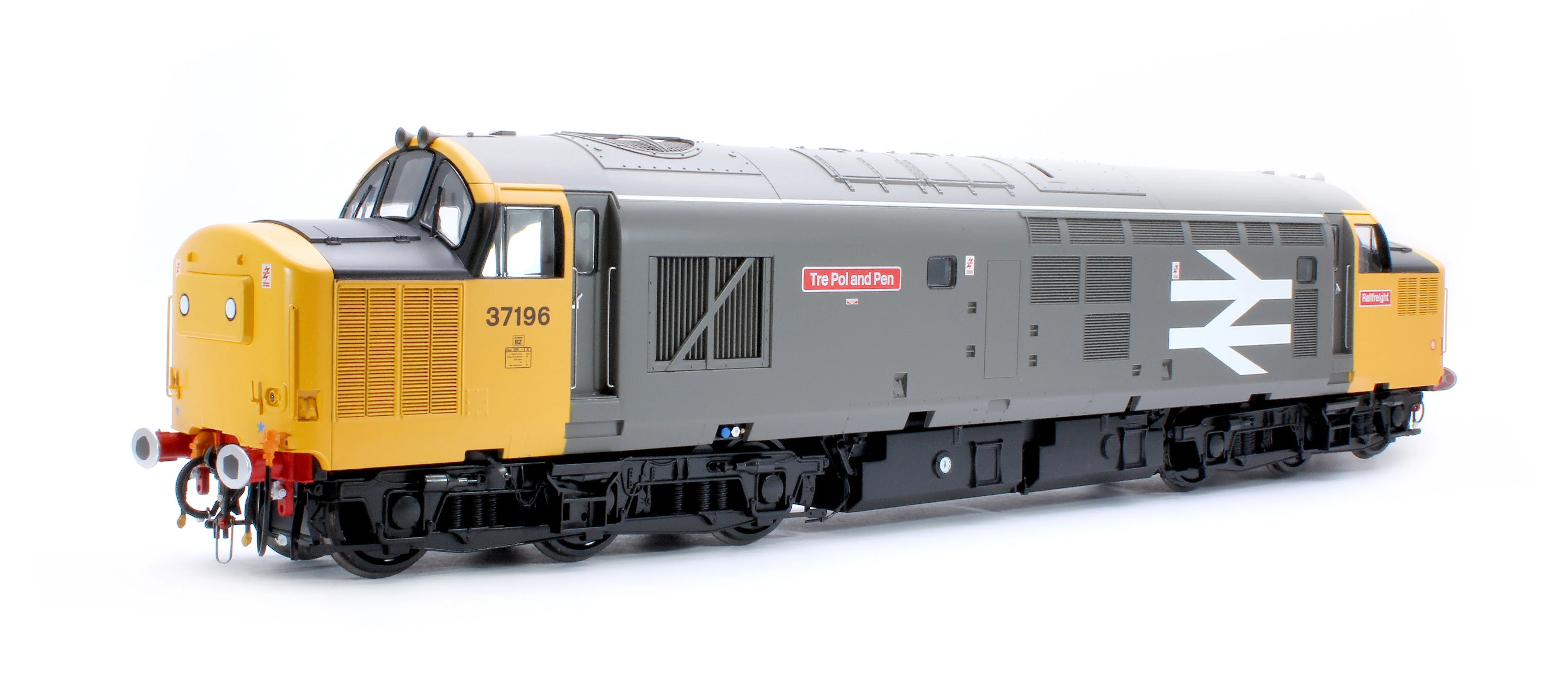 3732 Class 37/0 Railfreight Large Logo Grey No.37196 Tre Pol and Pen (Centre Headcode) Diesel Locomotive - Image 3