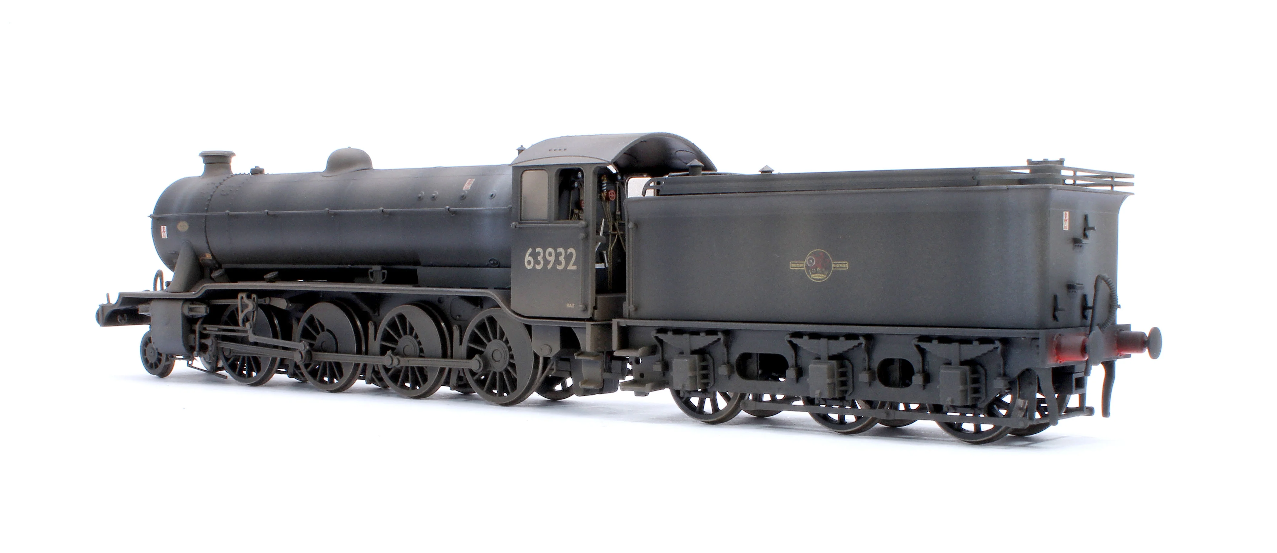 3943W Custom Weathered Class O2/4 'Tango' BR late crest black No. 63932 with low running plate, side window cab and GN tender, short chimney - Image 3
