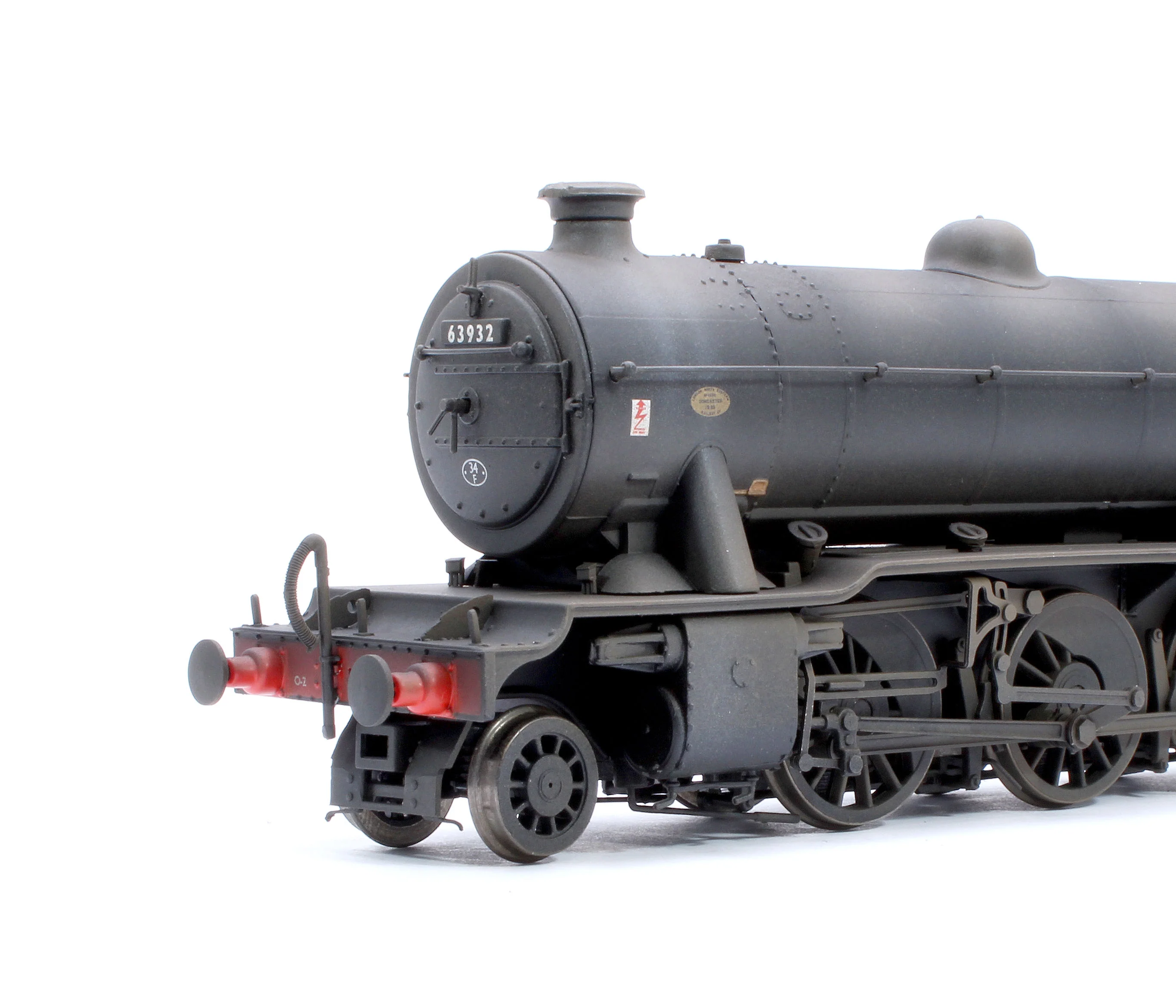 3943W Custom Weathered Class O2/4 'Tango' BR late crest black No. 63932 with low running plate, side window cab and GN tender, short chimney - Image 7