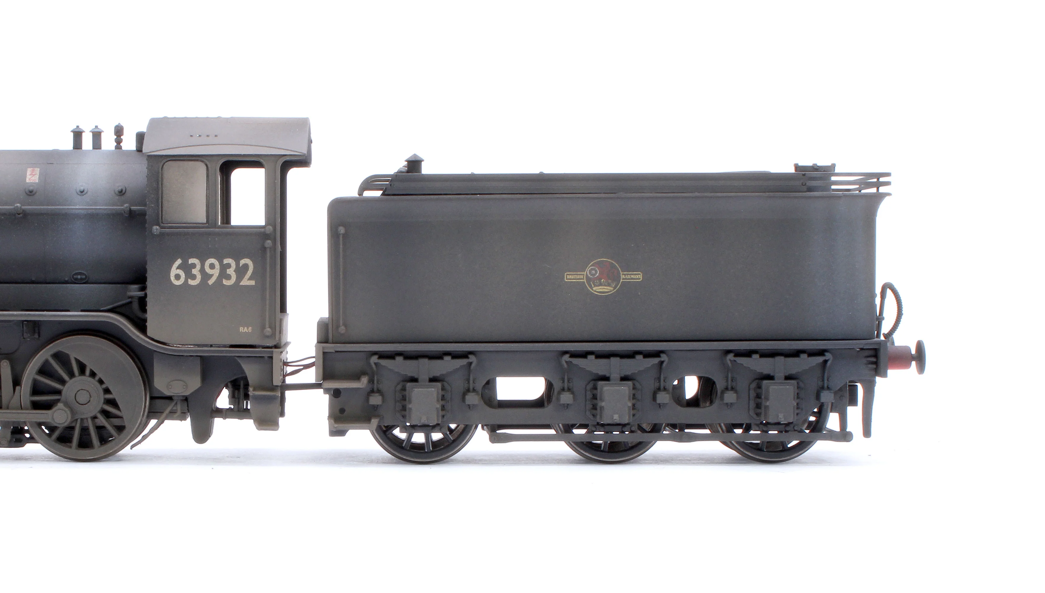 3943W Custom Weathered Class O2/4 'Tango' BR late crest black No. 63932 with low running plate, side window cab and GN tender, short chimney - Image 8