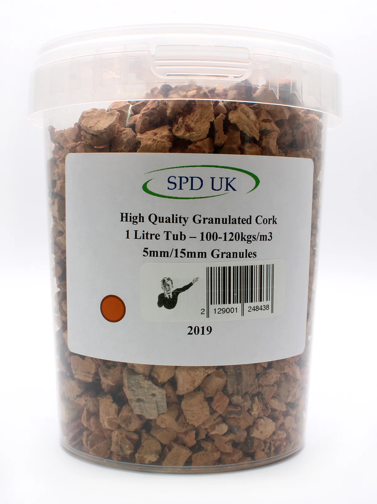 SPD-2020 High Quality Granulated Cork 1 Litre Tub - 150-200kgs/m3 (3mm/35mm Granules)