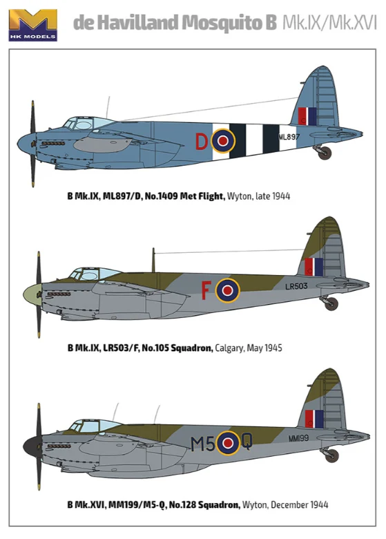 PKHK01E16 Mosquito B Mk IX/XVI RAF Model Kit - Image 2