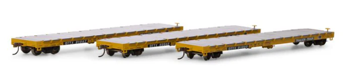 ATH97065 Set of 3 HO RTR 60' Flat Car, OTTX/Red Logo