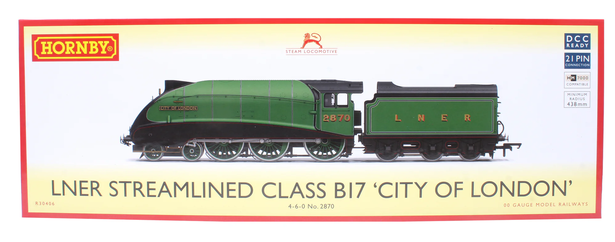 R30406 LNER Streamlined B17 City of London No.2870 Steam Locomotive - Image 12