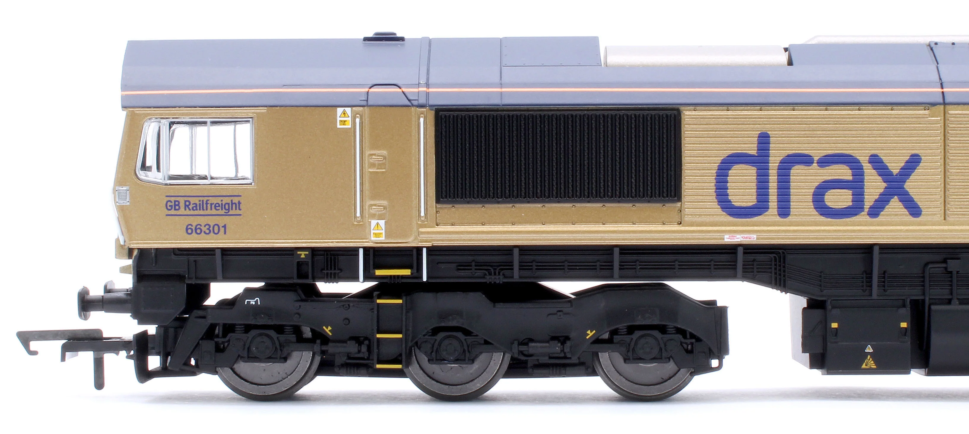 R30461 RailRoad GB Railfreight Class 66 Co-Co Drax 50th Anniversary Gold 66301 ‘Drax Power Station 50’ Diesel Locomotive - Image 10
