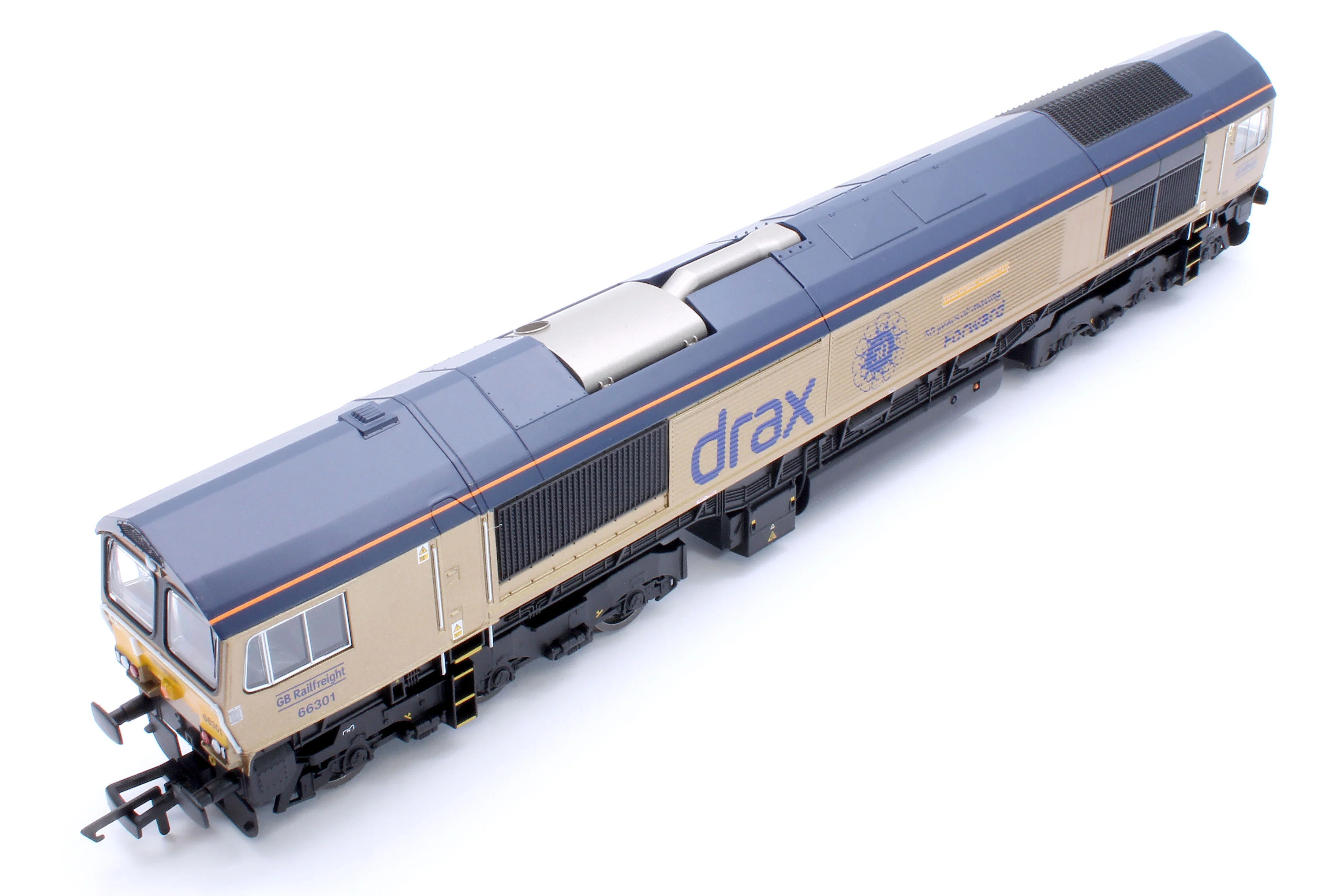R30461 RailRoad GB Railfreight Class 66 Co-Co Drax 50th Anniversary Gold 66301 ‘Drax Power Station 50’ Diesel Locomotive - Image 13