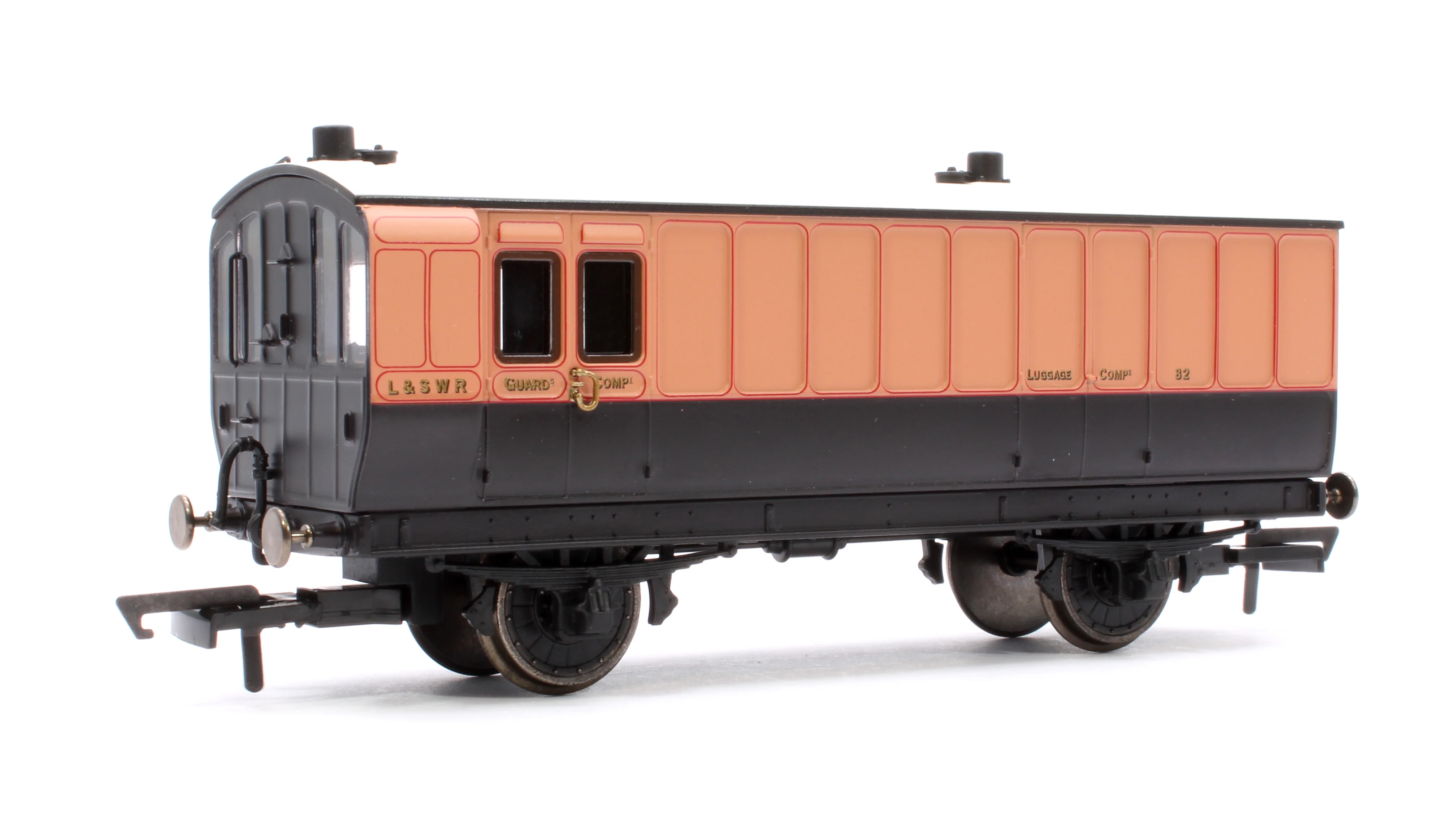 R40295 4 Wheel Coach Passenger Brake LSWR Brown No.82