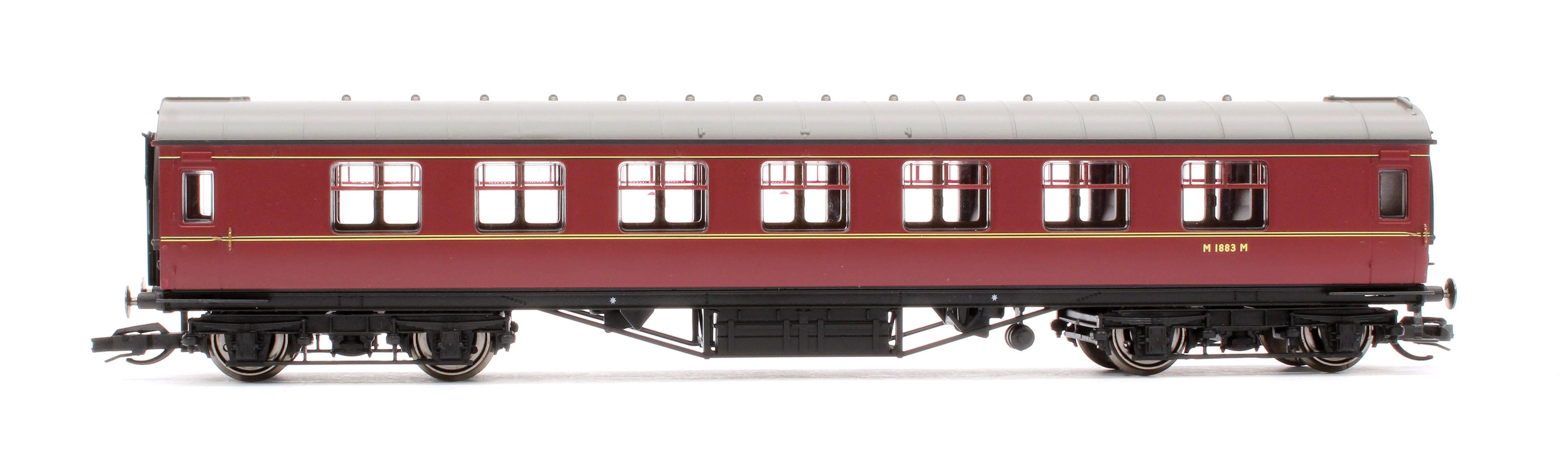 TT4033A LMS Period III 57' Corridor Third Coach BR Maroon M1883M - Image 2