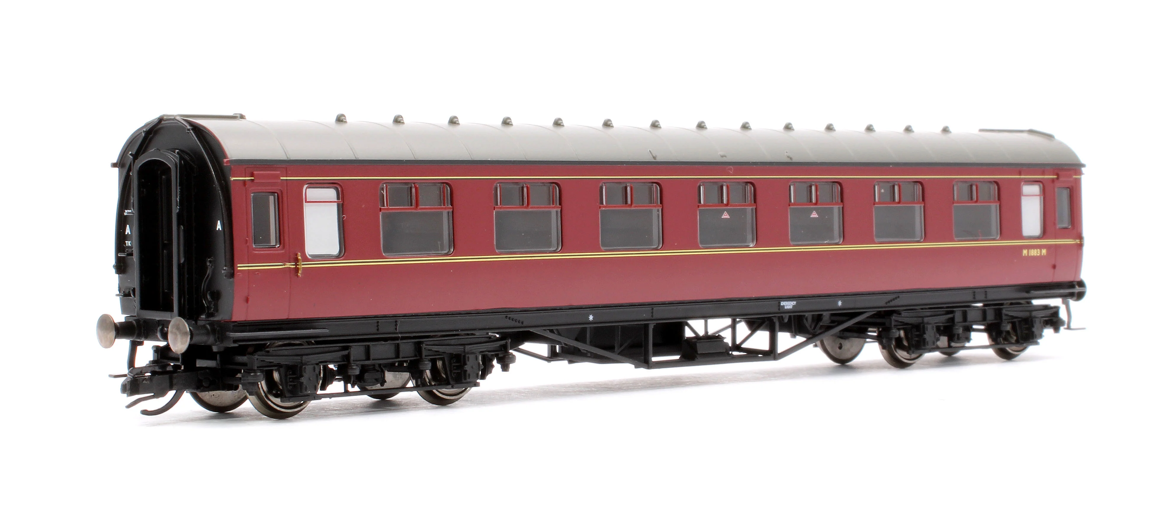 TT4033A LMS Period III 57' Corridor Third Coach BR Maroon M1883M - Image 3