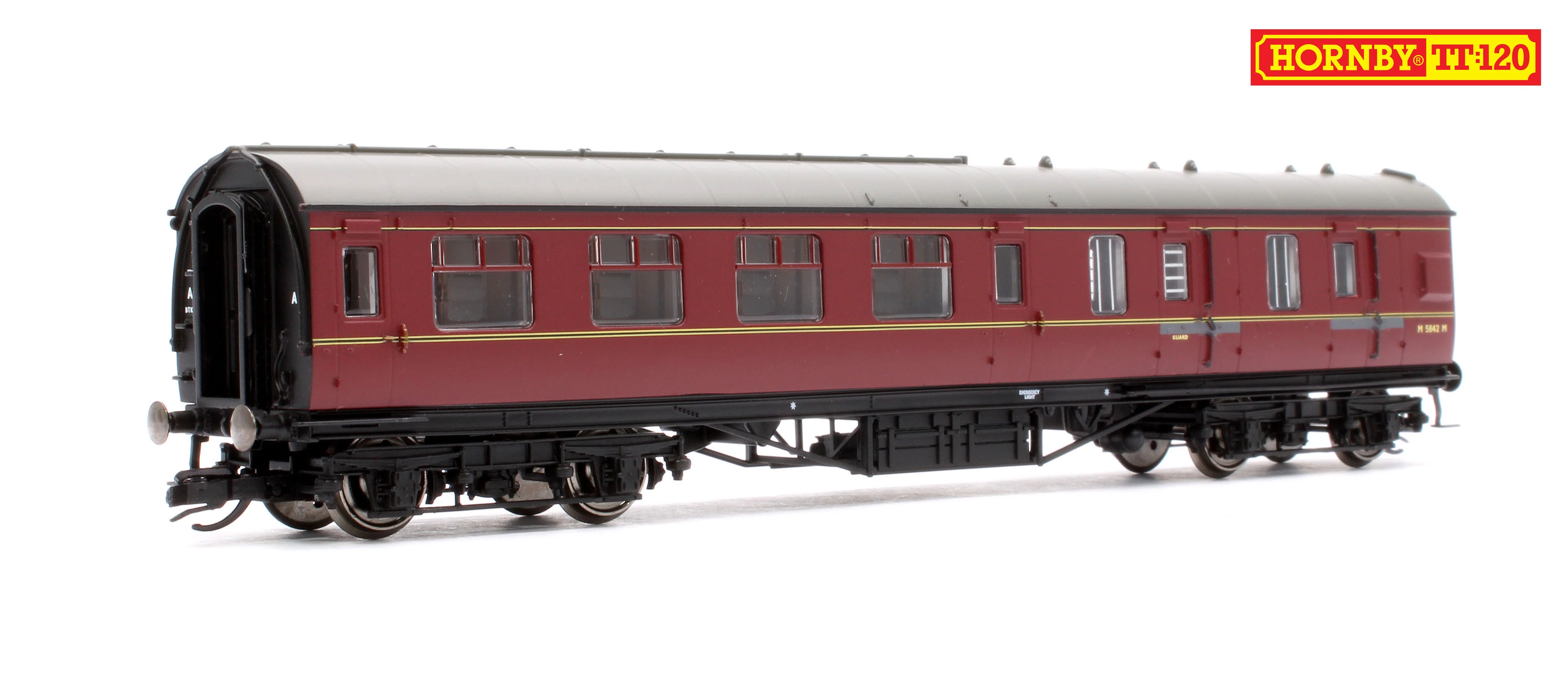 TT4034 LMS Period III 57' Brake Third Coach BR Maroon M5842M