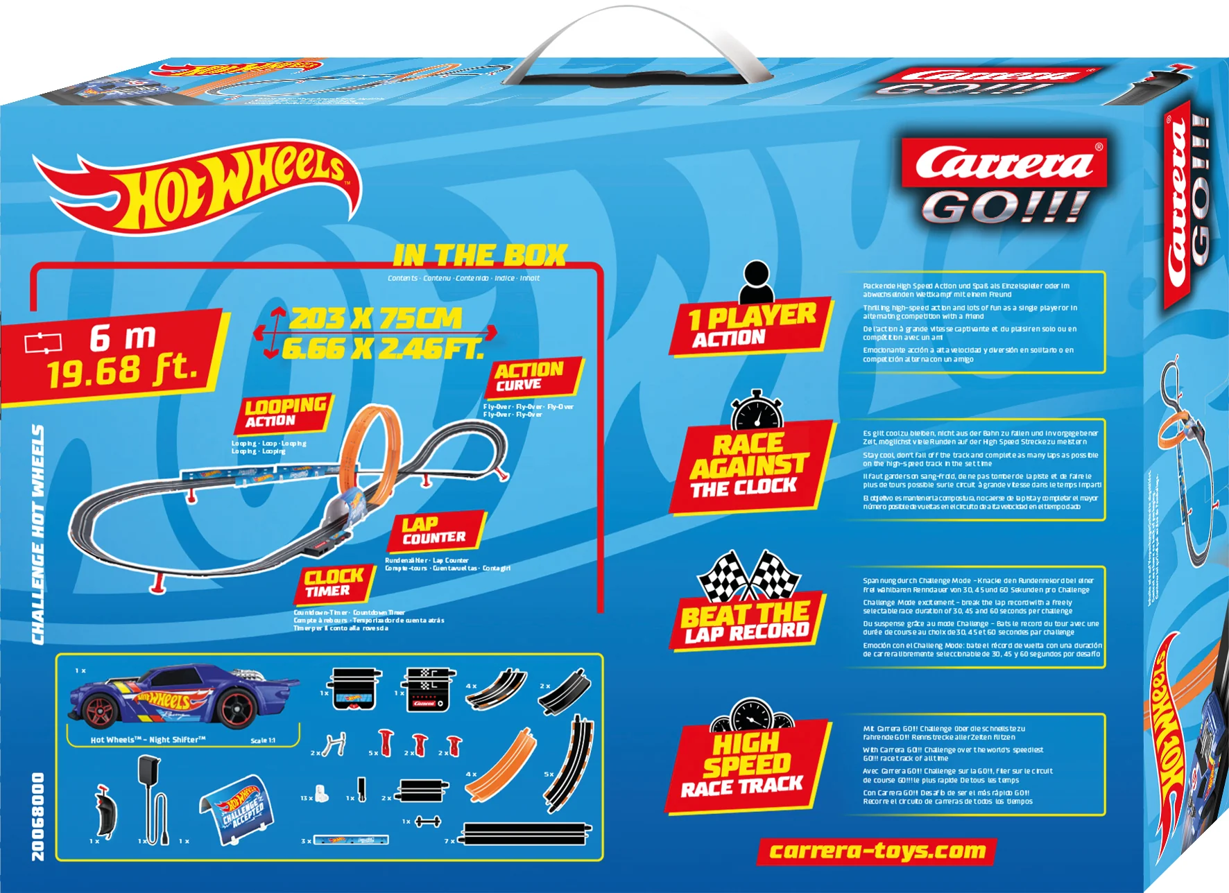 20068000UK Carrera GO!!! Hot Wheels™ - Challenger Single-Lane Racetrack (6.0m) - Image 4