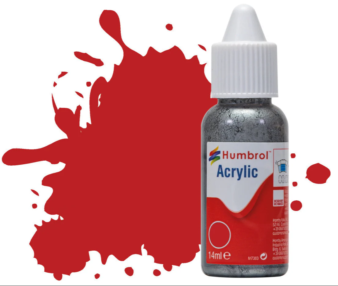 DB0060 HUMBROL ACRYLIC DROPPER BOTTLE - No 60 Scarlet - Matt - 14ml