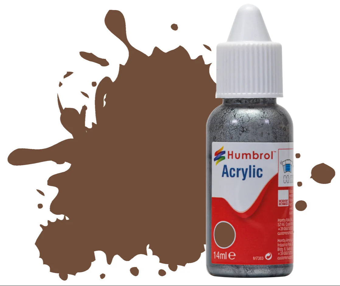 DB0098 HUMBROL ACRYLIC DROPPER BOTTLE - No 98 Chocolate Matt - 14ml