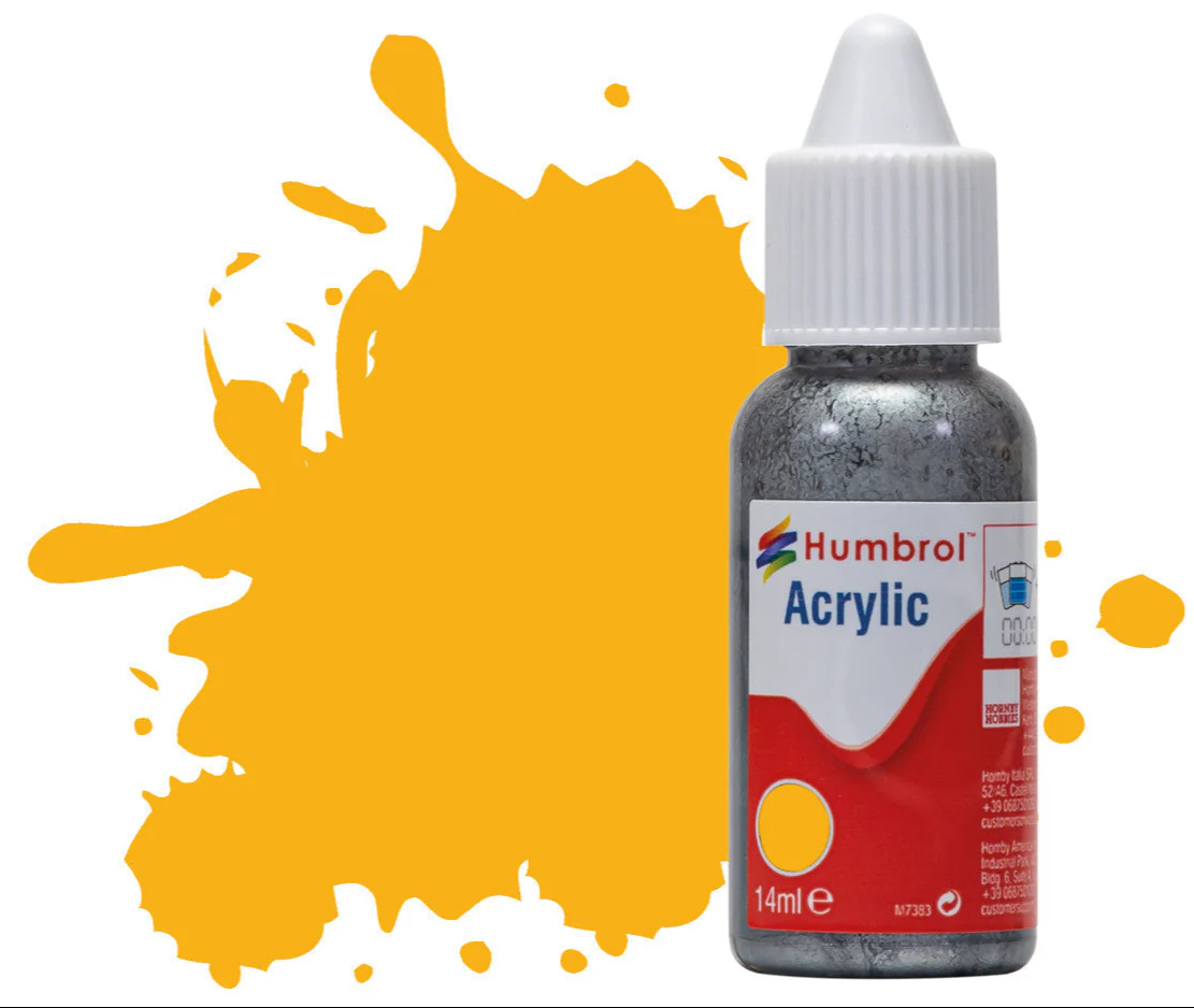 DB0154 HUMBROL ACRYLIC DROPPER BOTTLE - No 154 Insignia Yellow - Matt - 14ml