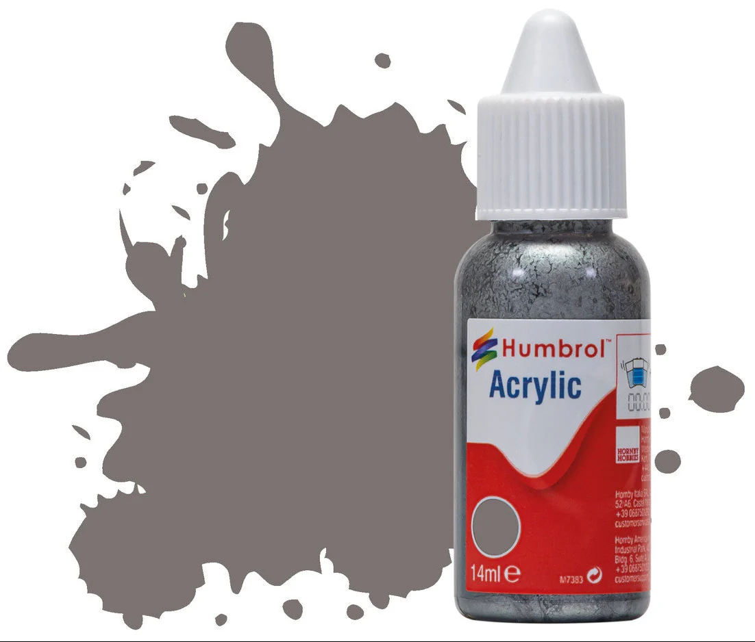 DB0156 HUMBROL ACRYLIC DROPPER BOTTLE - No 156 Dark Camouflage Grey Satin - 14ml