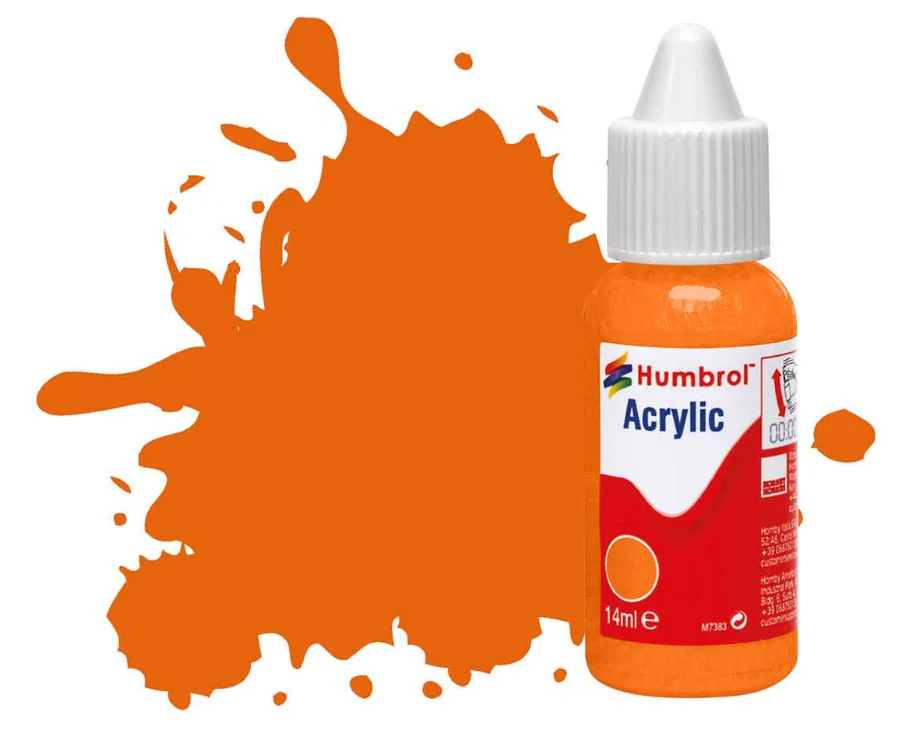 DB0018 Acrylic Dropper Bottle - No 18 Orange - Gloss - 14ml