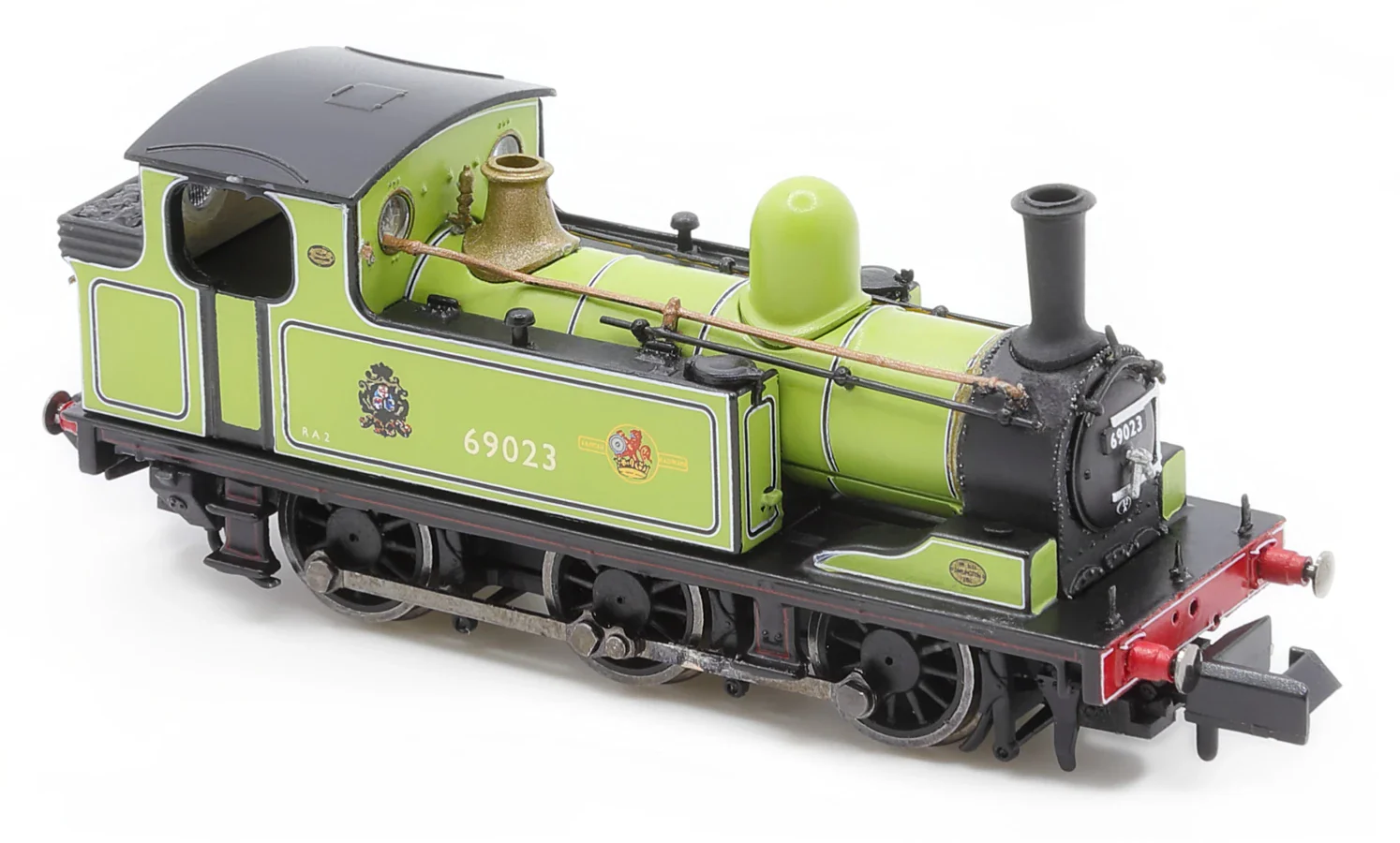 2S-022-008D J72 0-6-0 69023 BR Lined Apple Green (Preserved) NER & Late Crest Steam Tank Locomotive - DCC Fitted