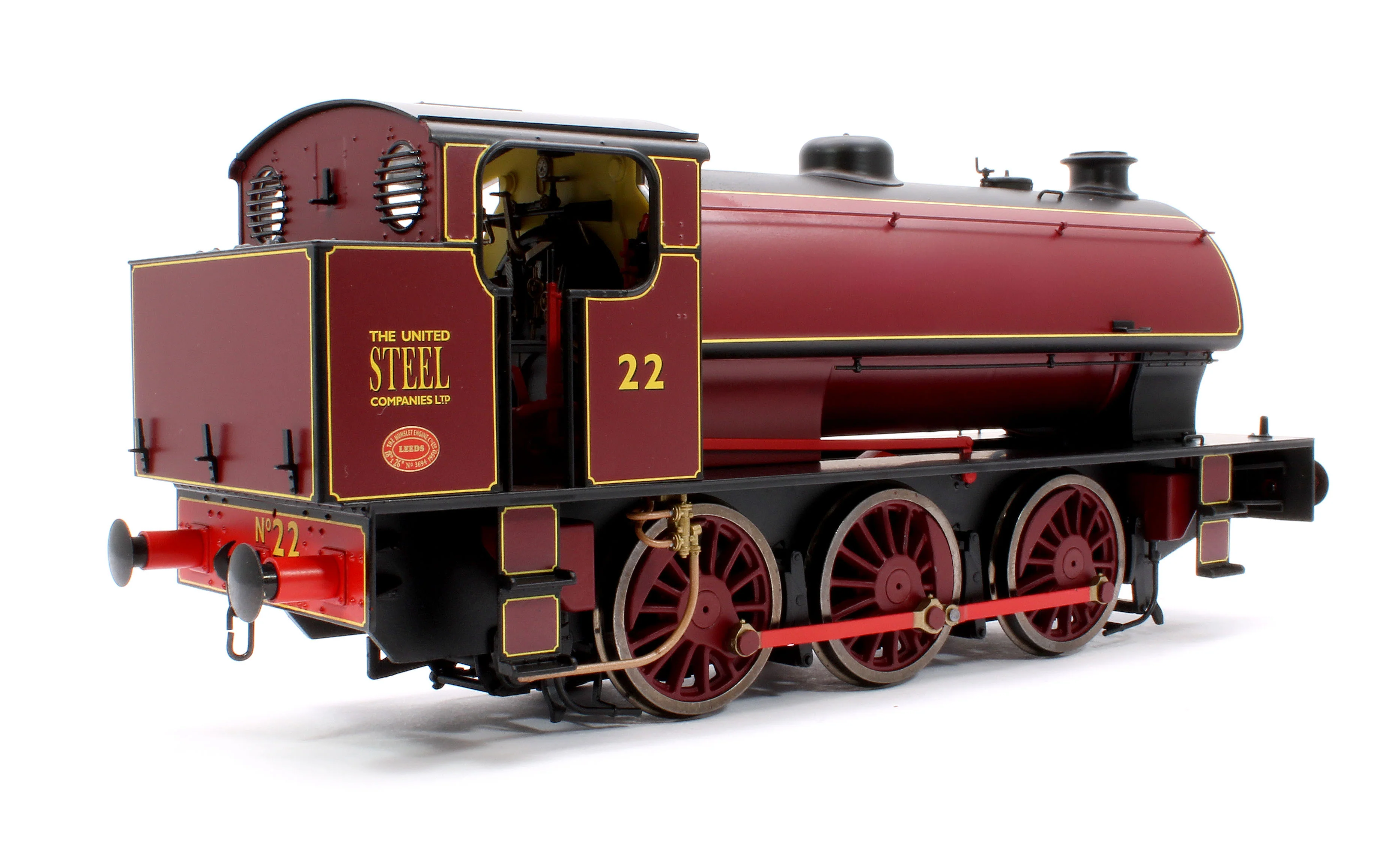 7S-094-008D J94 Austerity United Steel Lined Red No 22 0-6-0 locomotive - DCC Fitted - Image 3