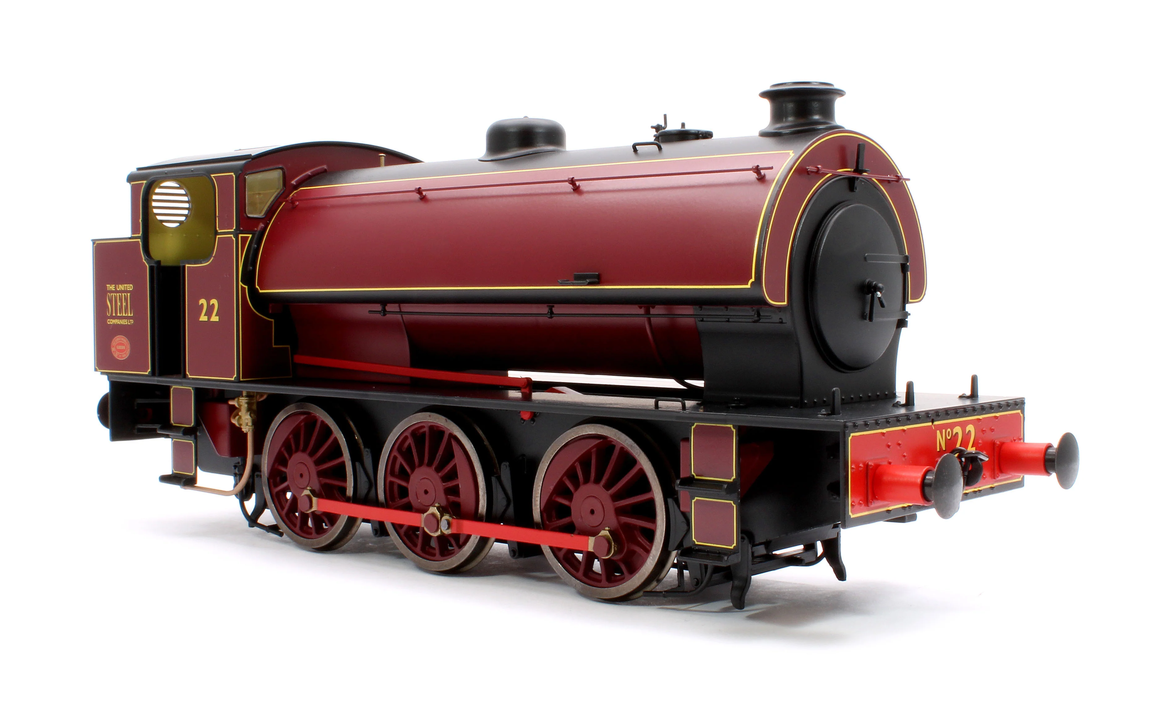 7S-094-008D J94 Austerity United Steel Lined Red No 22 0-6-0 locomotive - DCC Fitted - Image 4