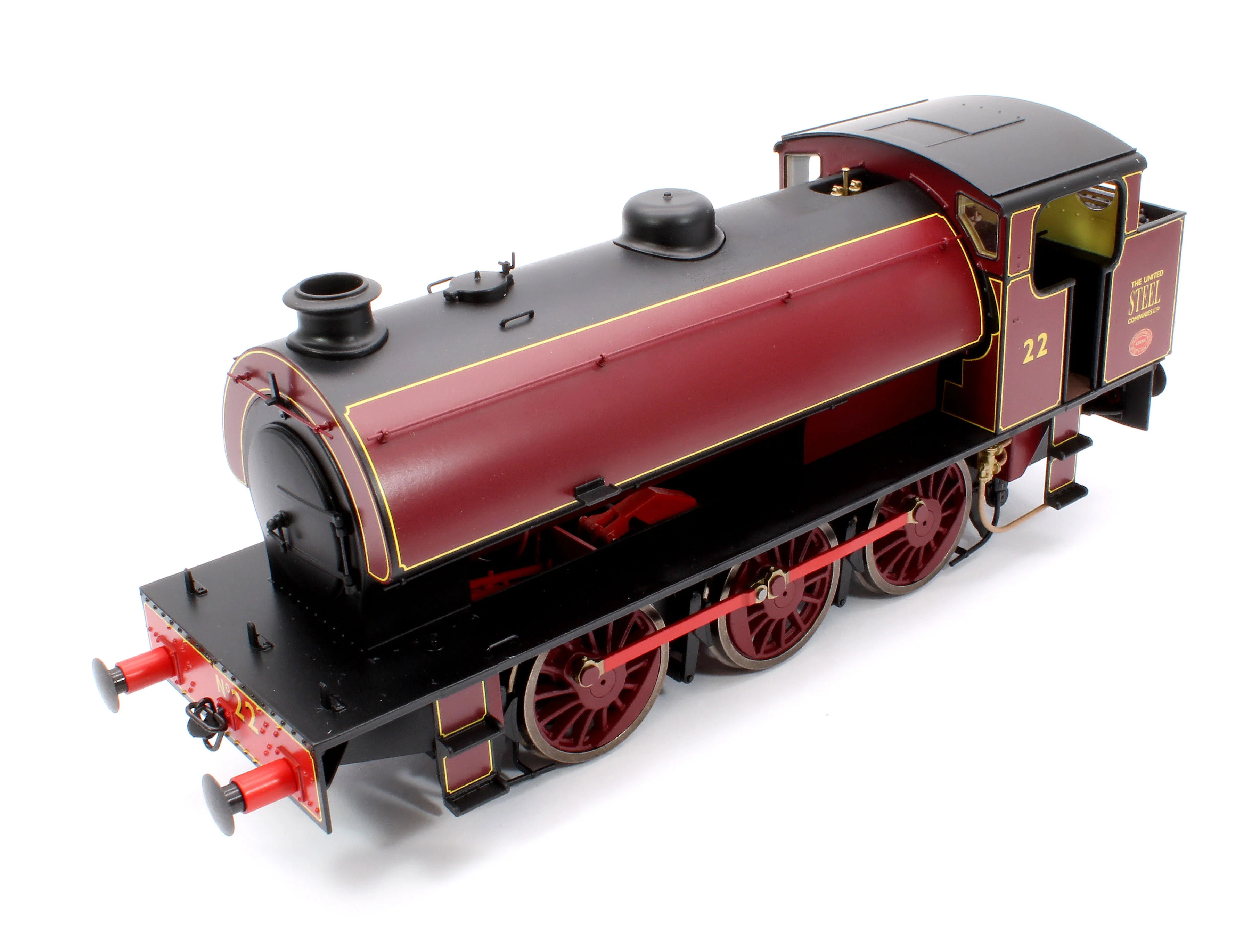 7S-094-008D J94 Austerity United Steel Lined Red No 22 0-6-0 locomotive - DCC Fitted - Image 9