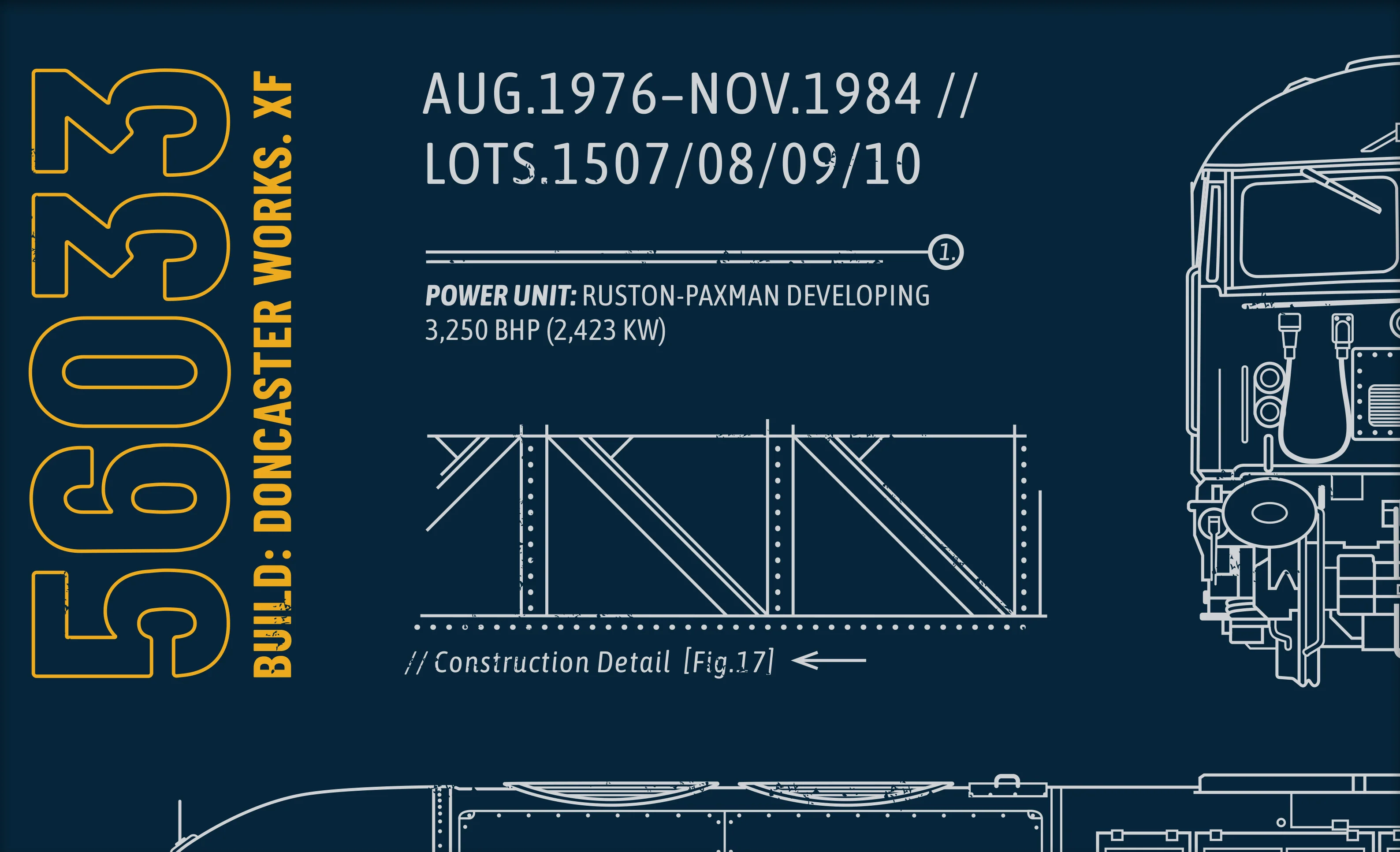 56033-Poster The Class 56 Technical Drawing Specification Railway Print - Image 3