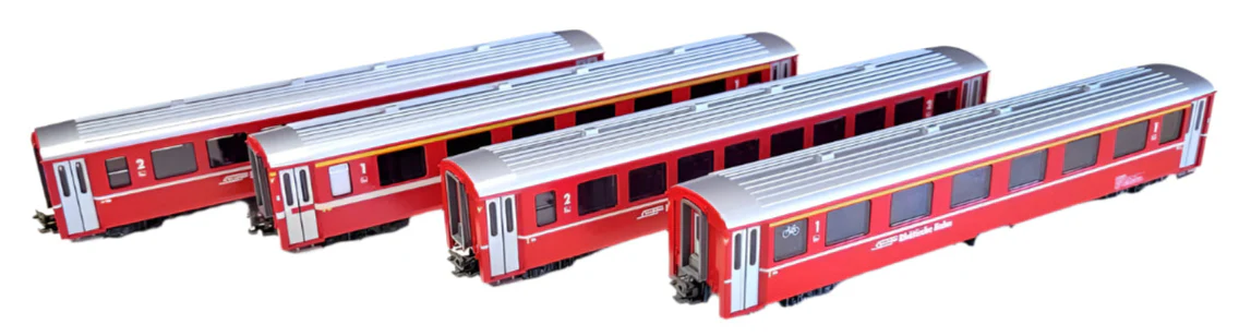 10-1414 -177233 RhB EW1 Red 4 Coach Add on Set (4)