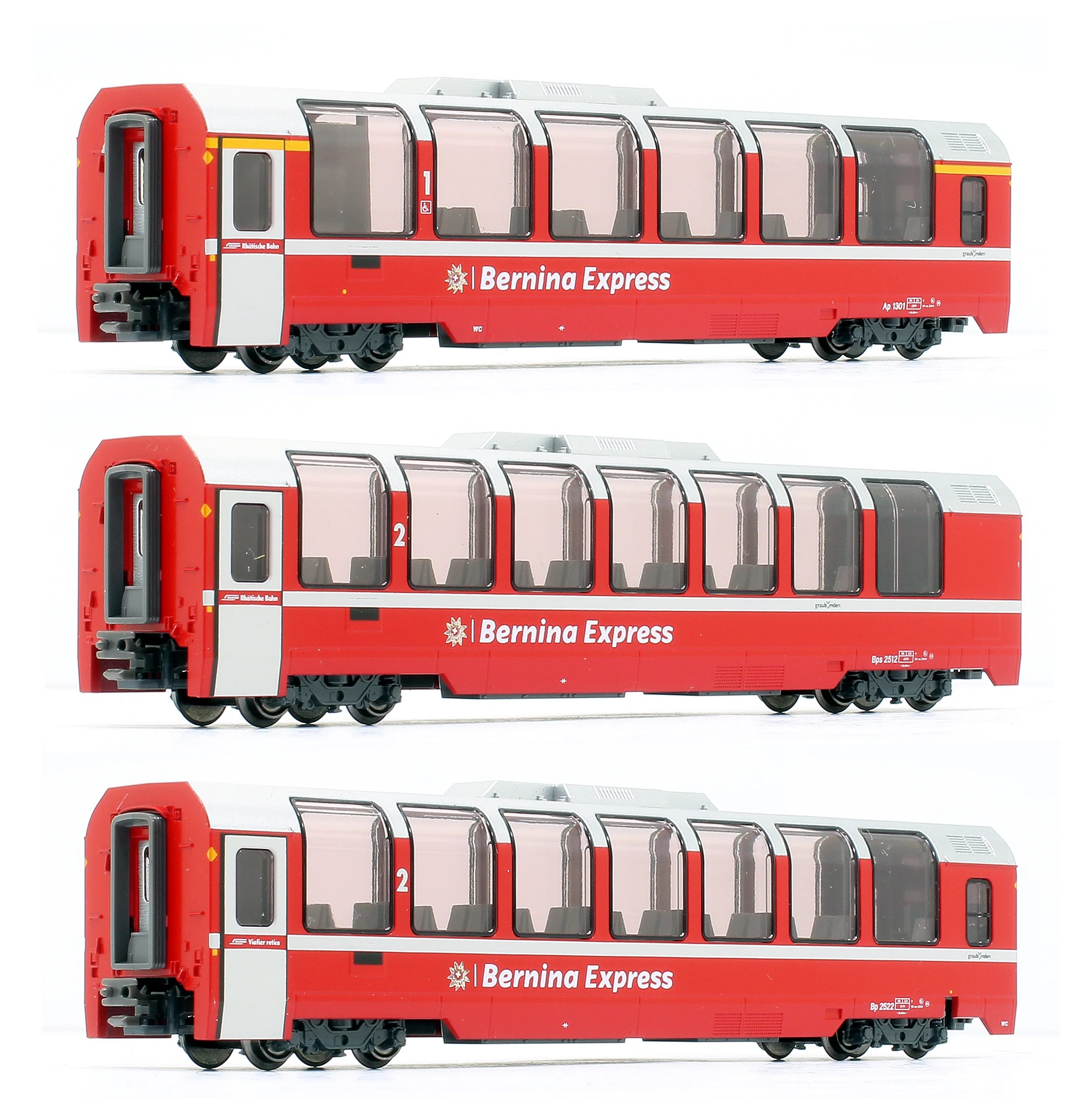 10-1655 -89209 RhB Bernina Express (New Logo) 3 Car Coach Set