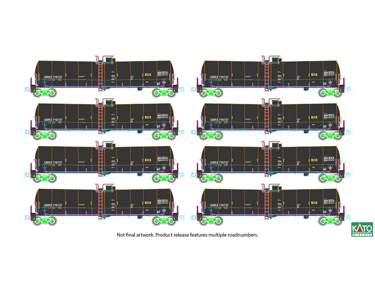 106-4802 Greenbrier Tank Wagon Set (8) GBRX Set B
