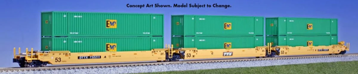 106-6187 Gunderson MAXI-IV 3 Unit Car TTX 732256 EMP Containers