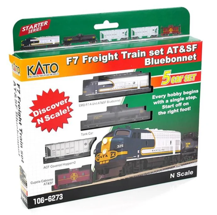 106-6273 AT&SF Bluebonnet EMD F7 Freight Train Set - Image 3