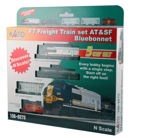 106-6273-S AT&SF Bluebonnet EMD F7 Freight Train Set (DCC-Sound)