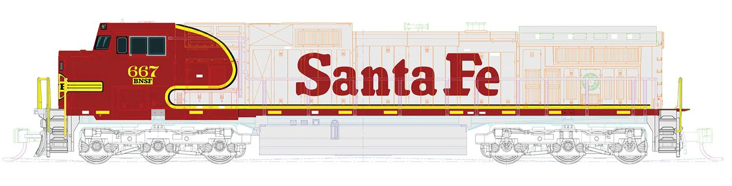 176-3516 EMD BNSF Warbonnet 667 Diesel Locomotive
