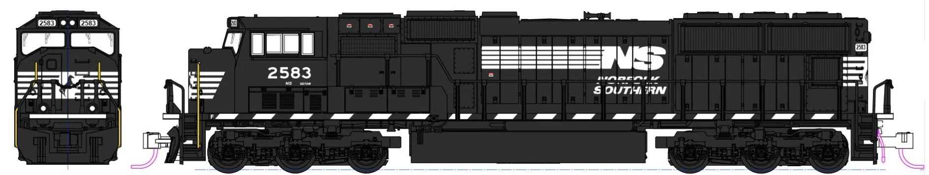 176-7613-S EMD SD70M Flat Radiator Norfolk Southern 2581 - DCC-Sound