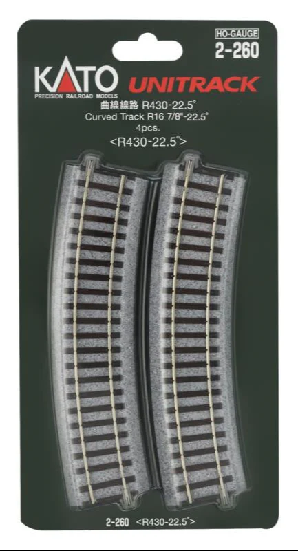 2-260 Unitrack (R430-22.5) Curved Track 22.5 Degree 4pcs - Image 4