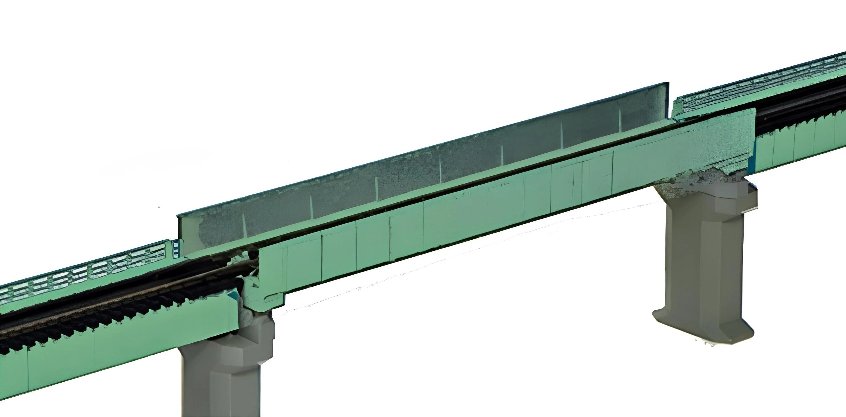 20-449 Unitrack (S186T) Straight Plate Girder Bridge L/Green 186mm