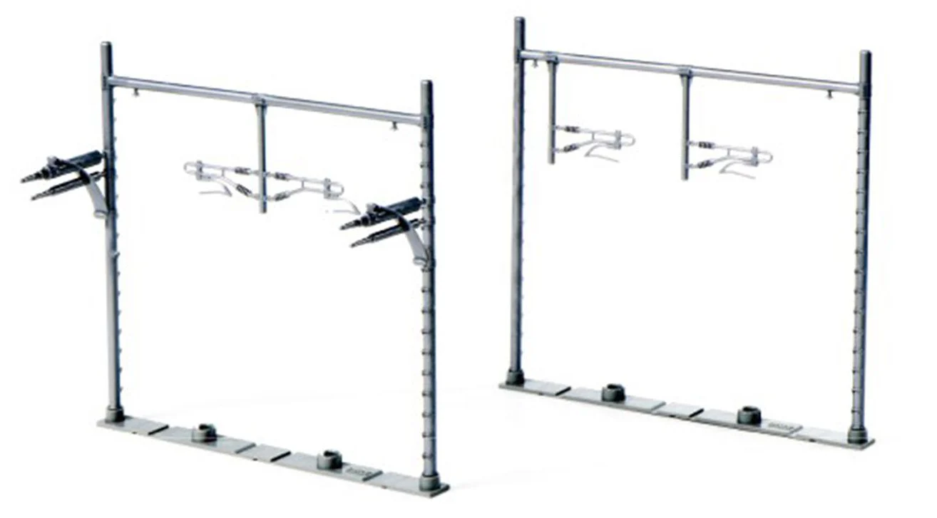 23-067-2 Double Track Catenary Gantry Silver (12 Pack)